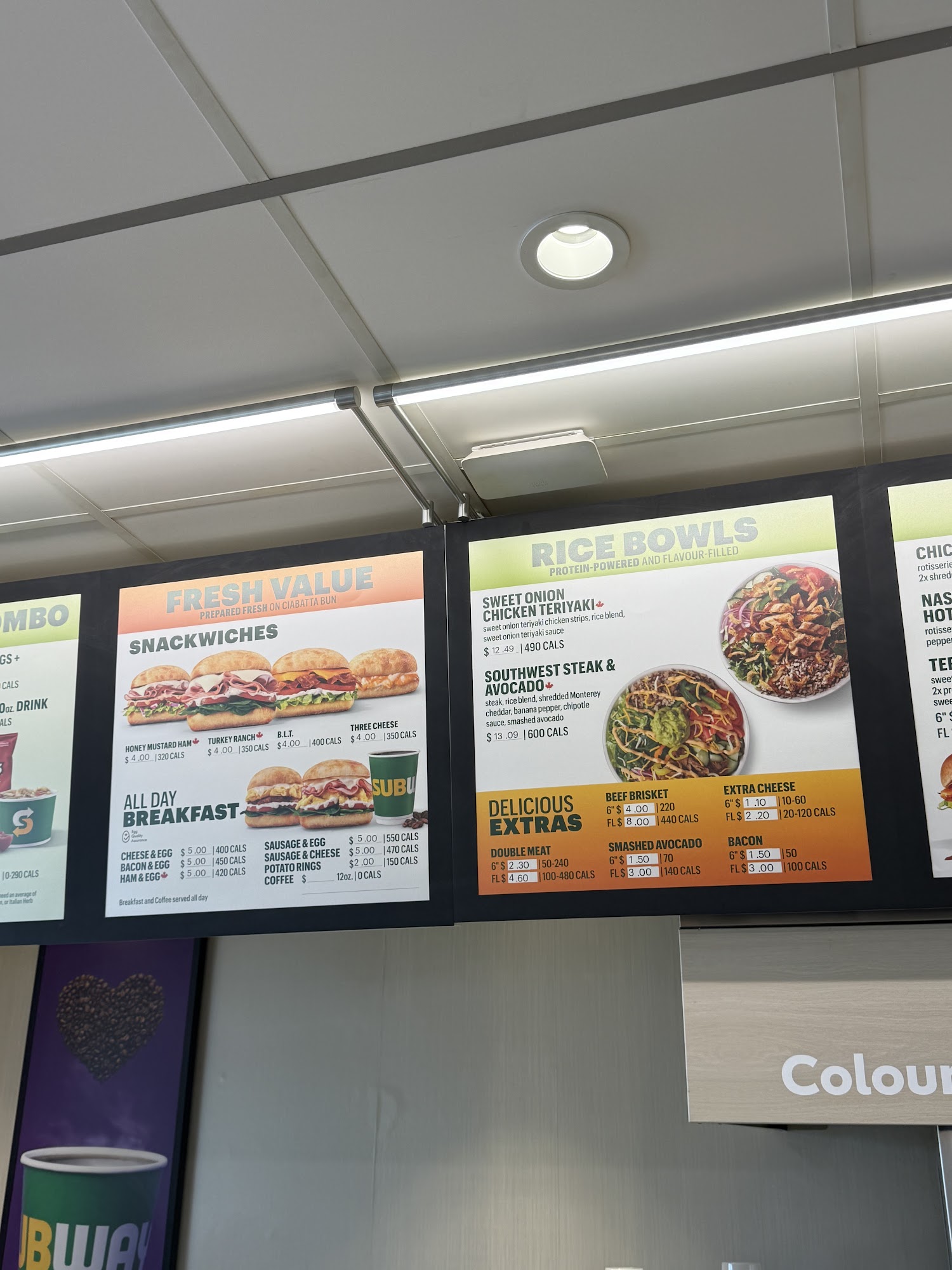 Subway Menu