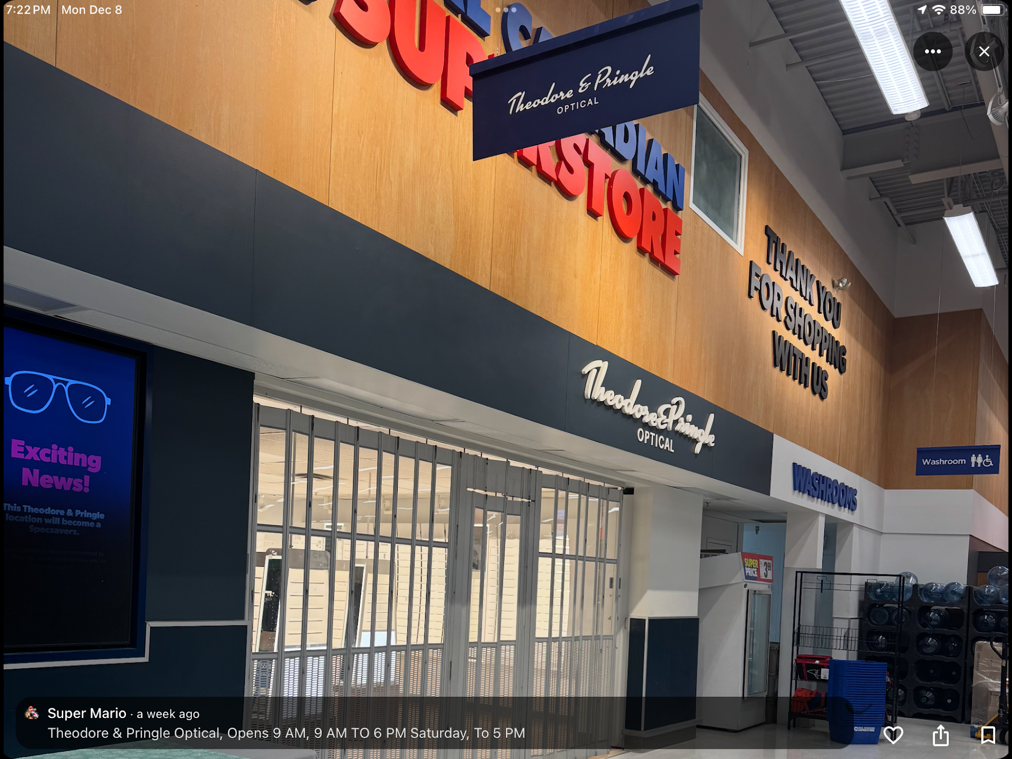 Theodore & Pringle Optical in Loblaws