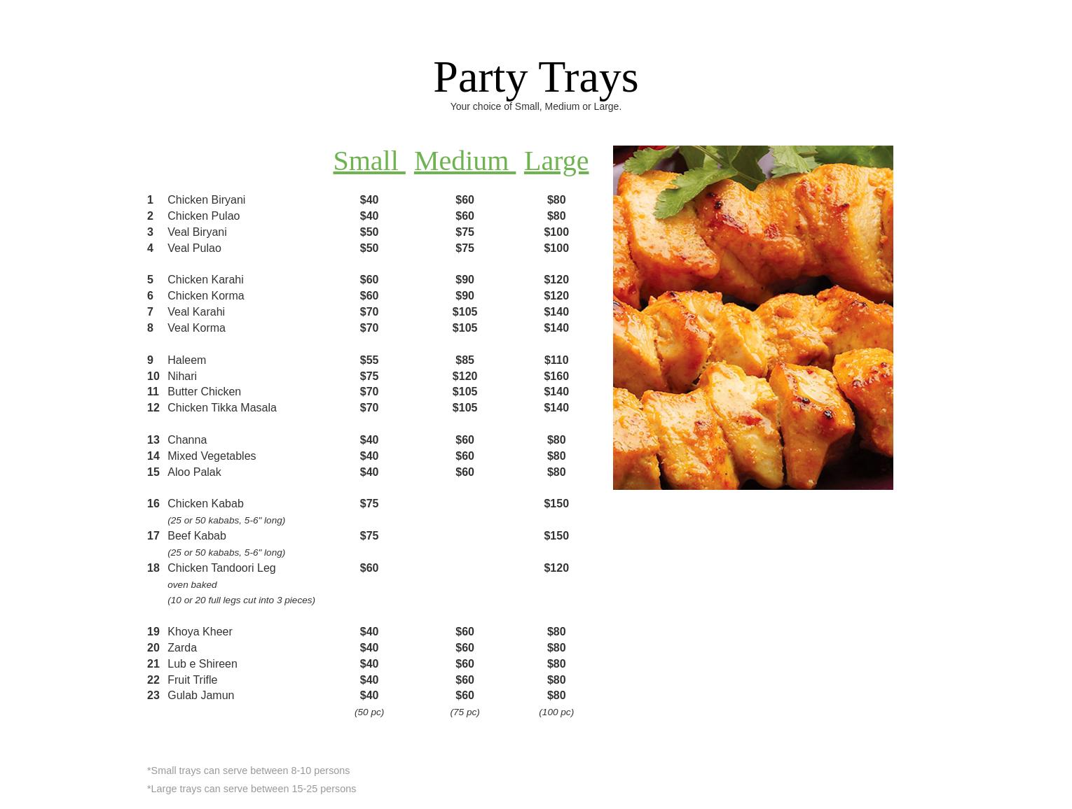 Al Mustafa Catering Menu