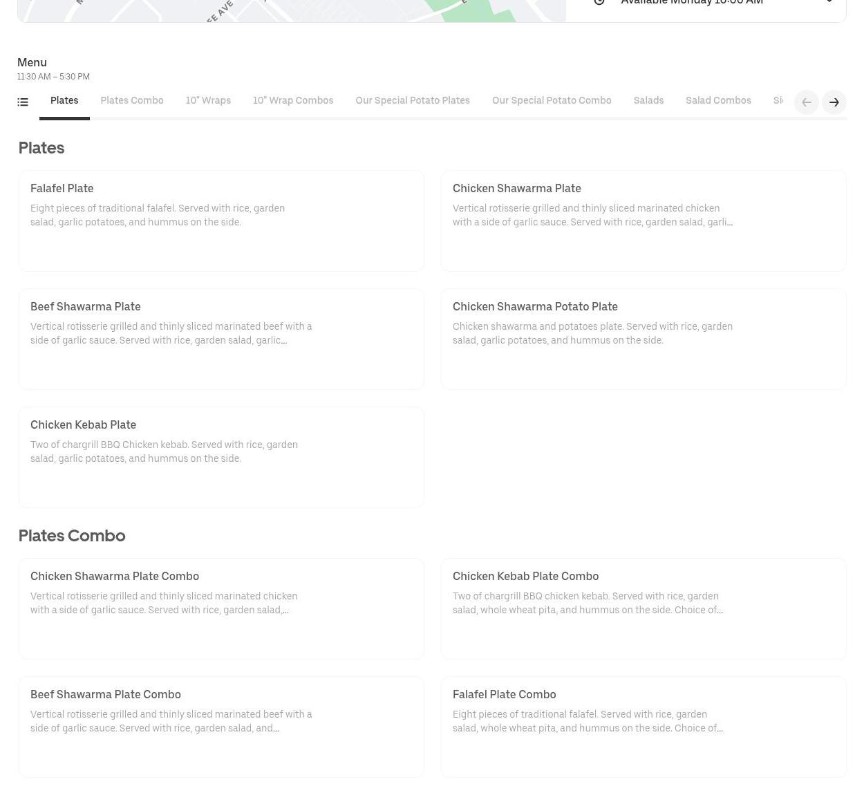 Bendoor Mediterranean Menu