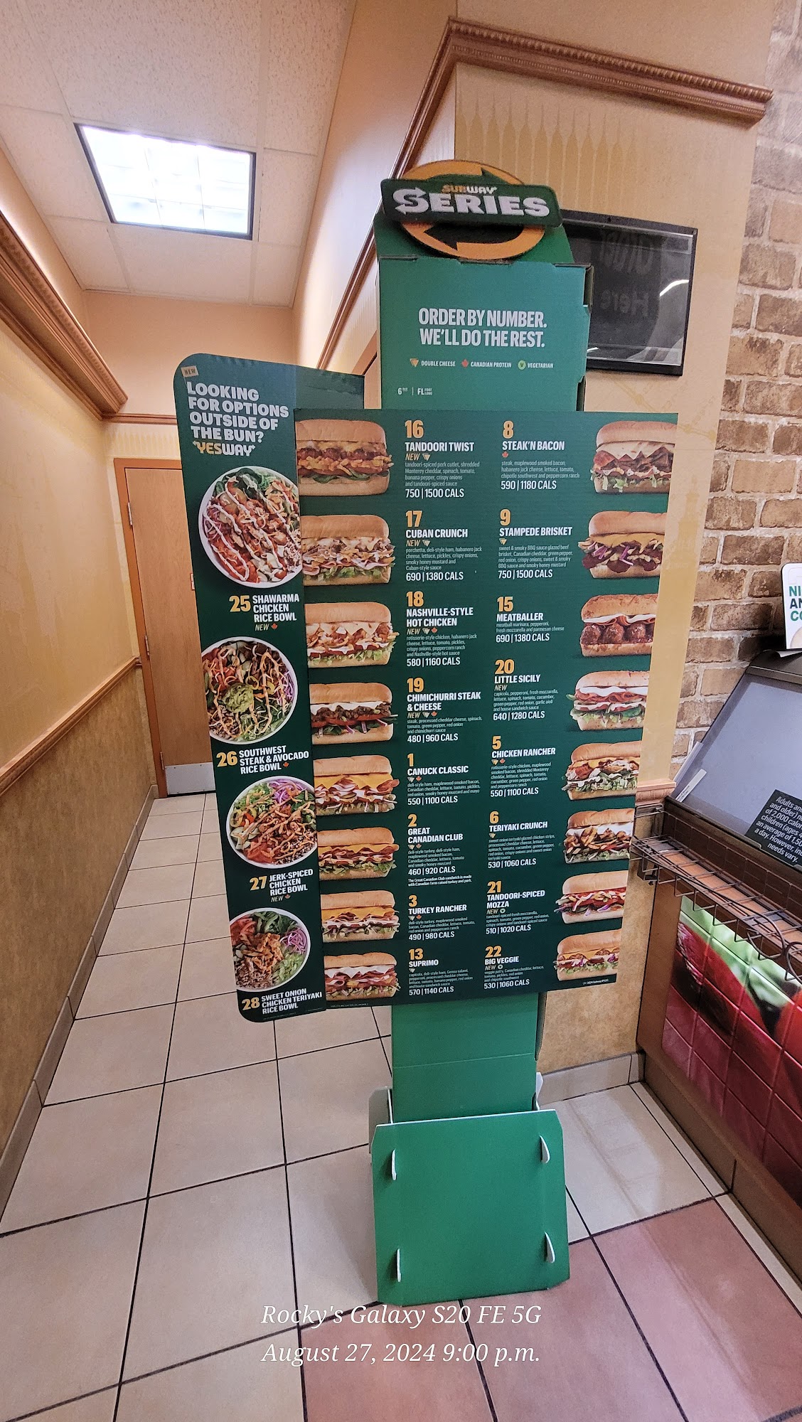 Subway Menu