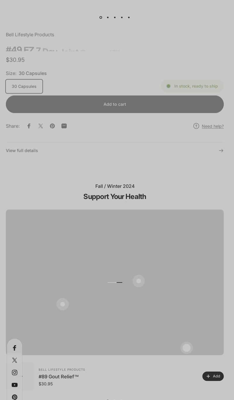 Bell Lifestyle Products Menu