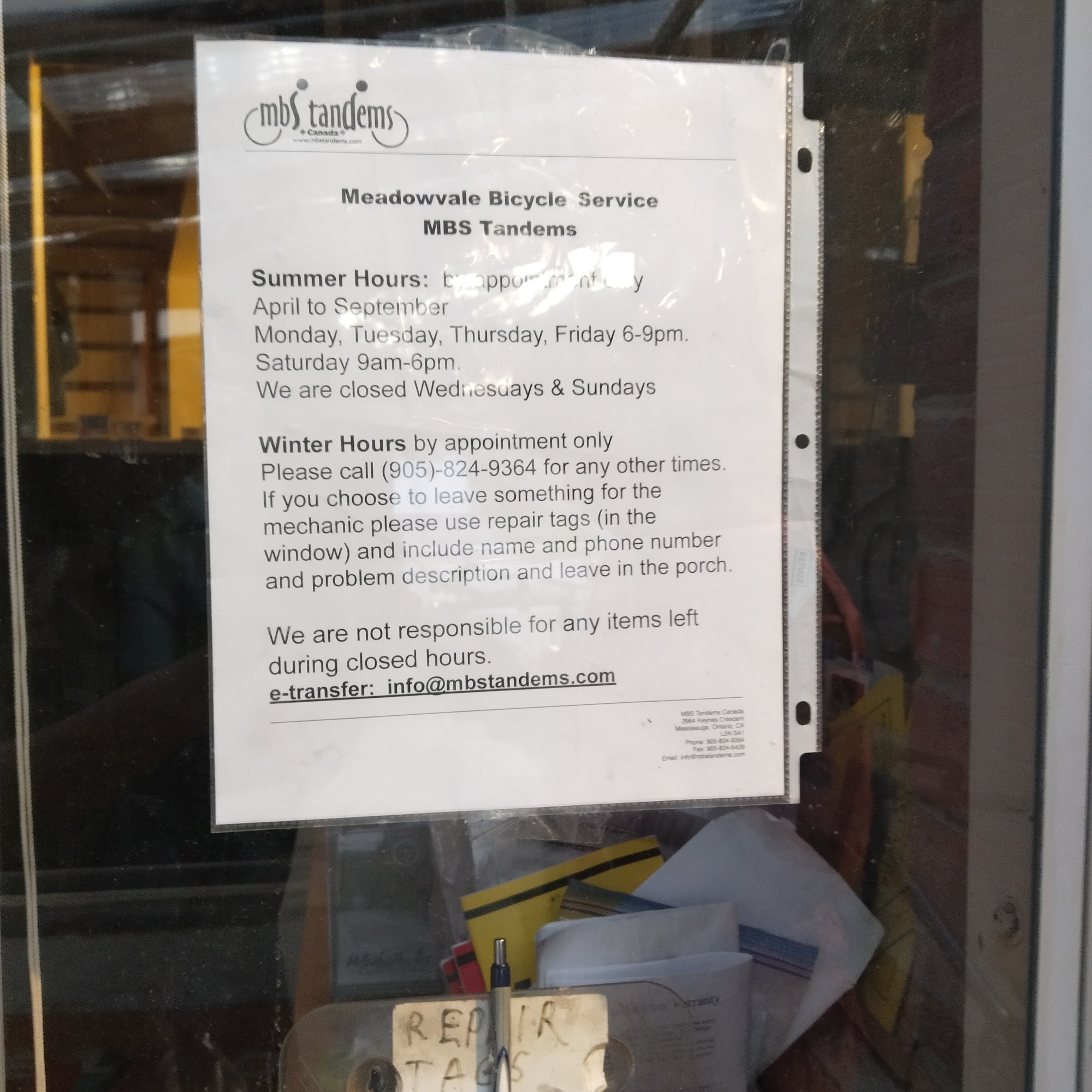 Meadowvale Bicycle Service & MBS Tandems