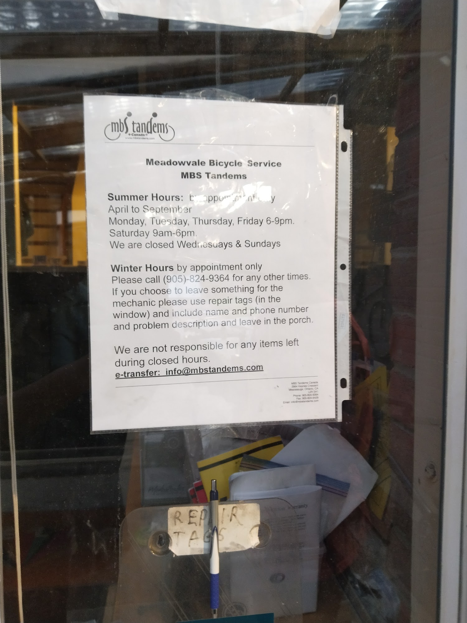 Meadowvale Bicycle Service & MBS Tandems