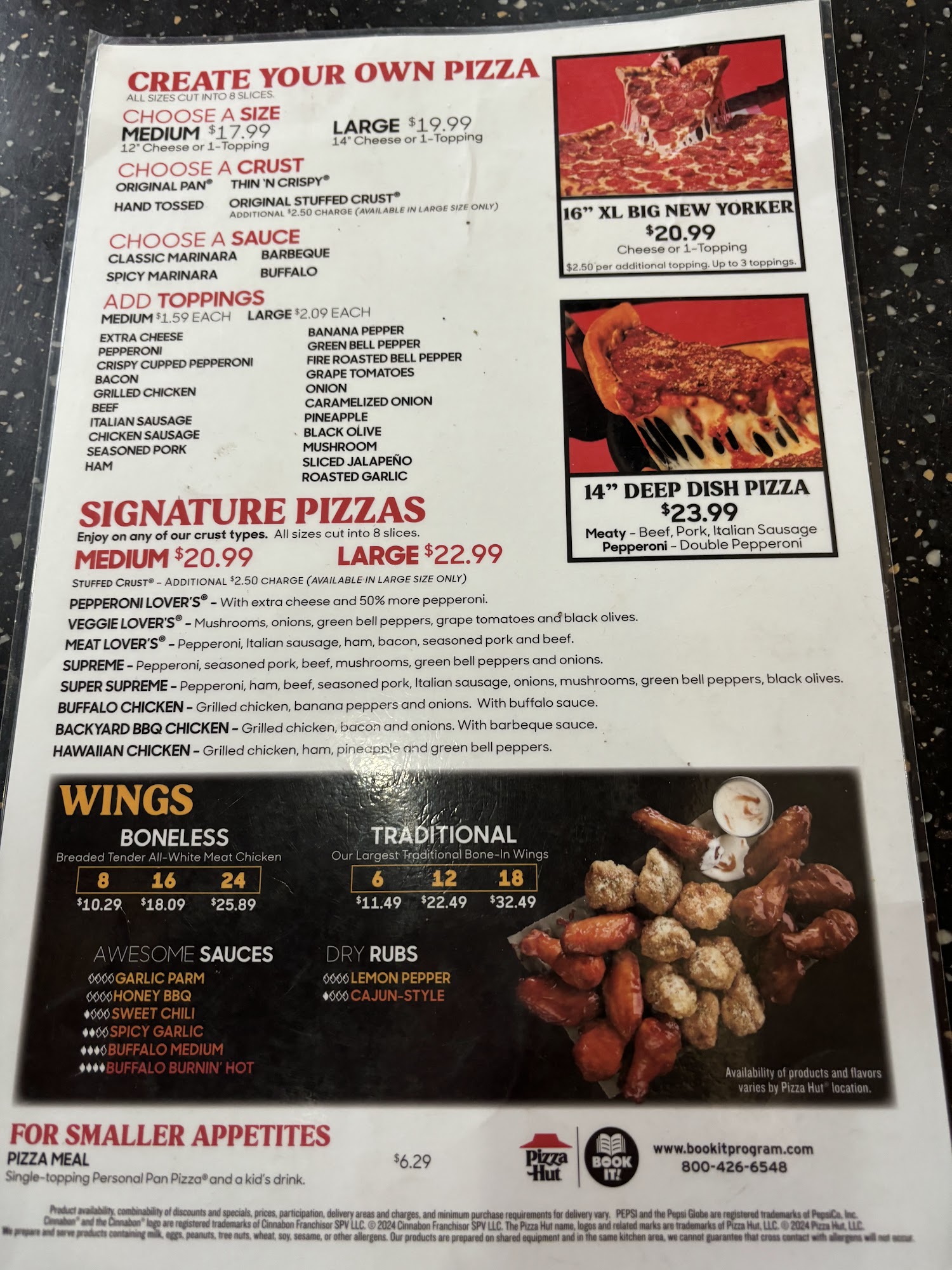 Pizza Hut Menu