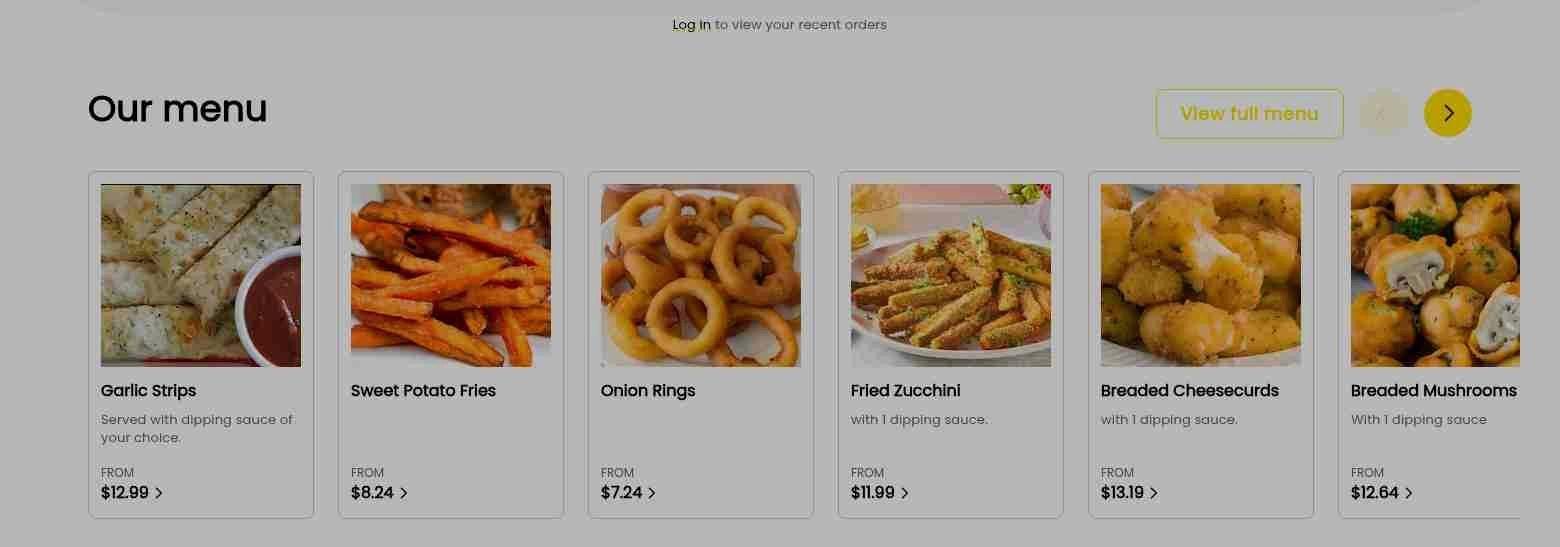 The Wing Shoppe Menu