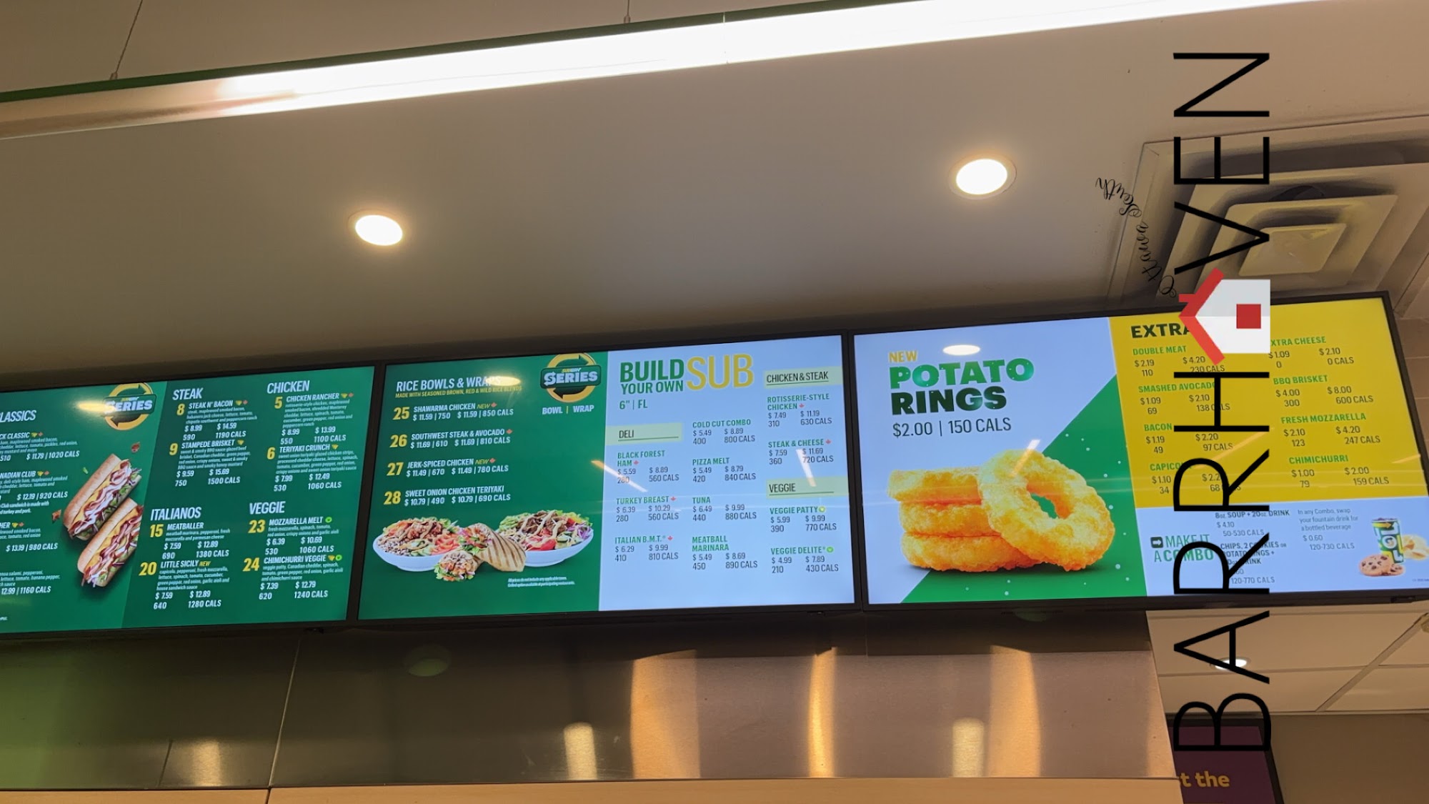 Subway Menu