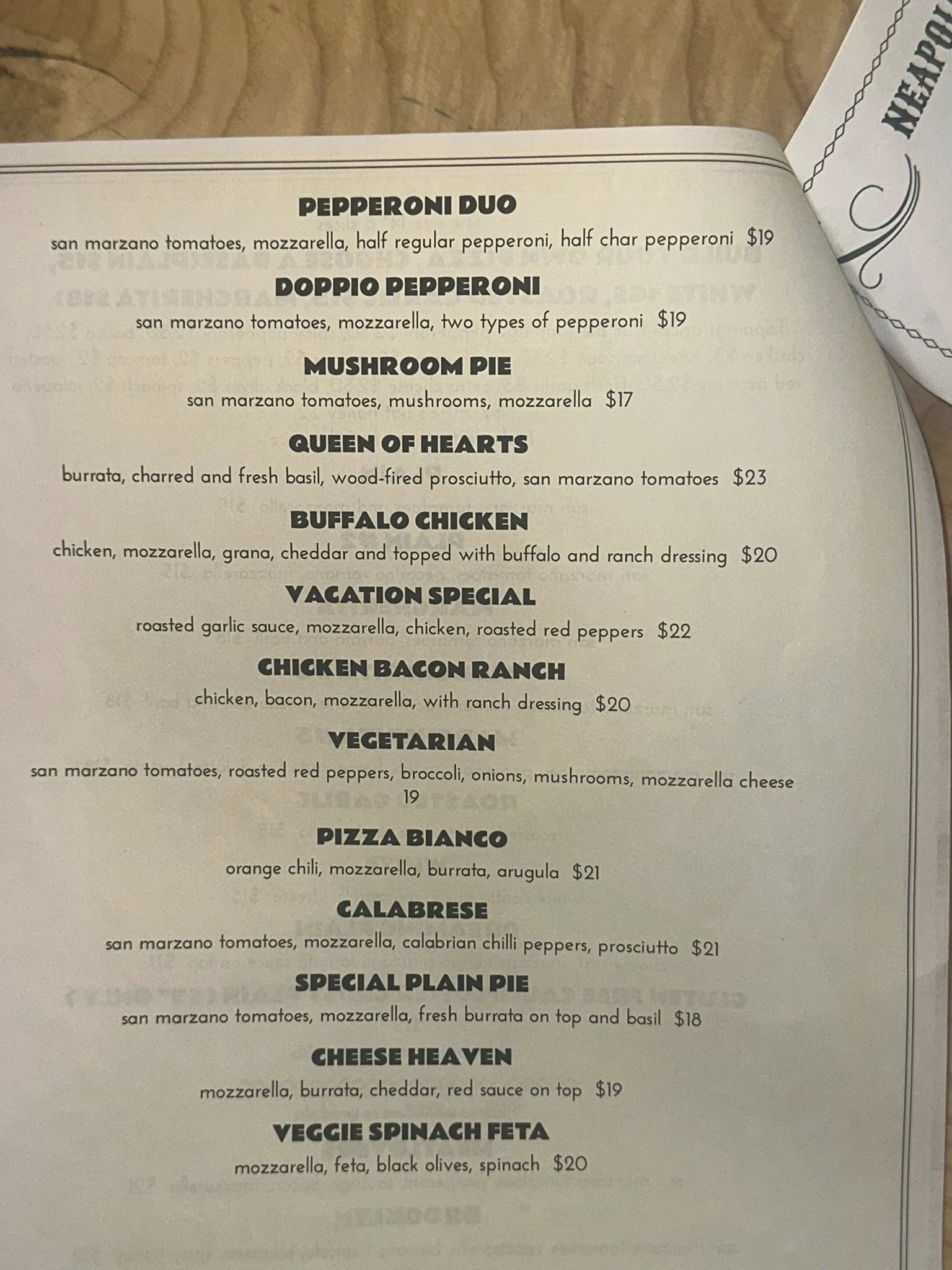 Ringside Bar & Eatery Menu
