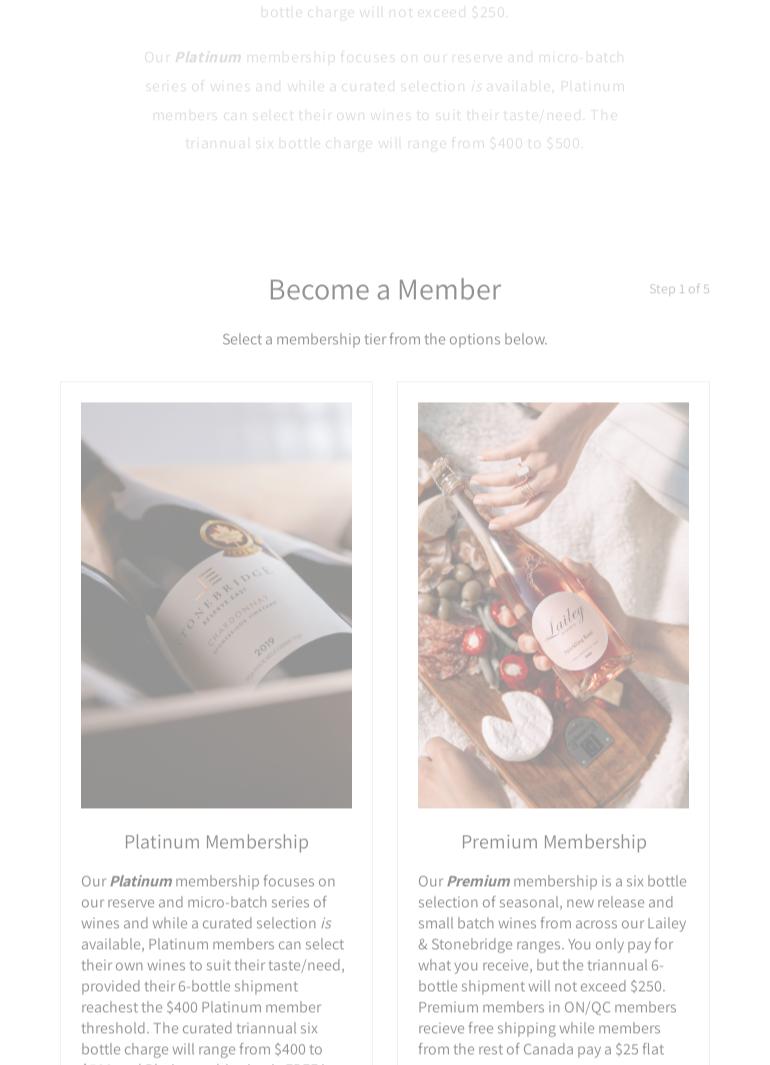 Lailey Winery Menu