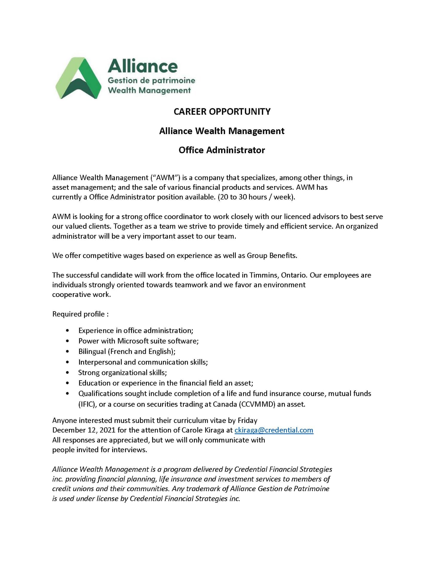 Alliance Wealth Management / Alliance Gestion de patrimoine