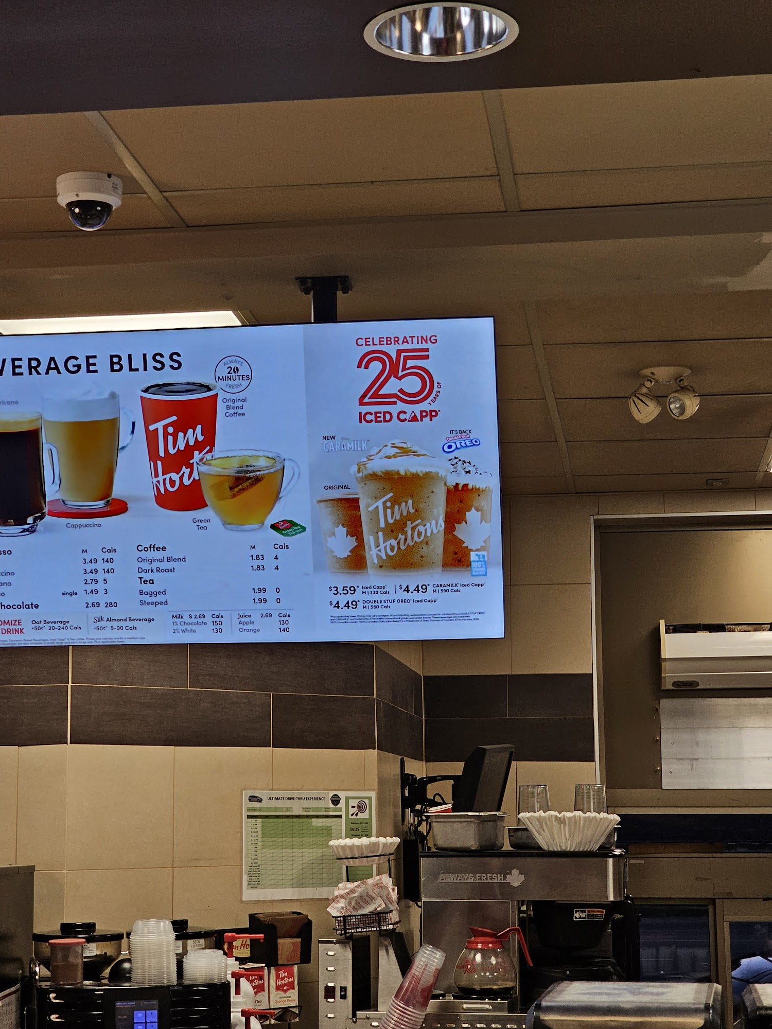 Tim Hortons Menu