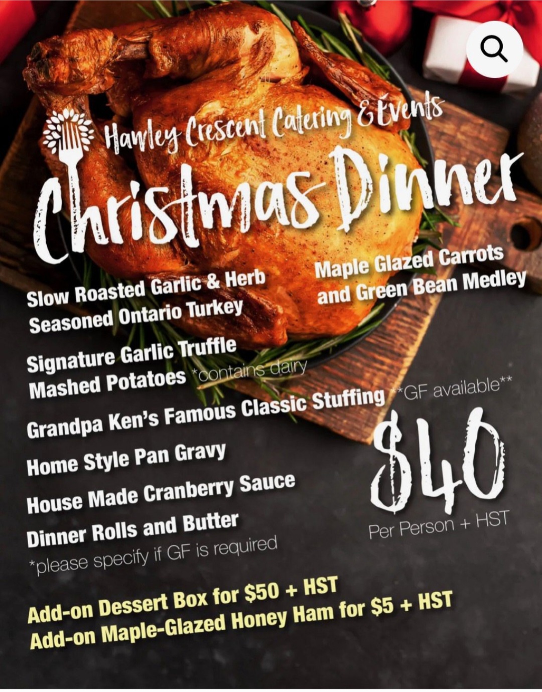 Hawley Crescent Catering & Events Menu