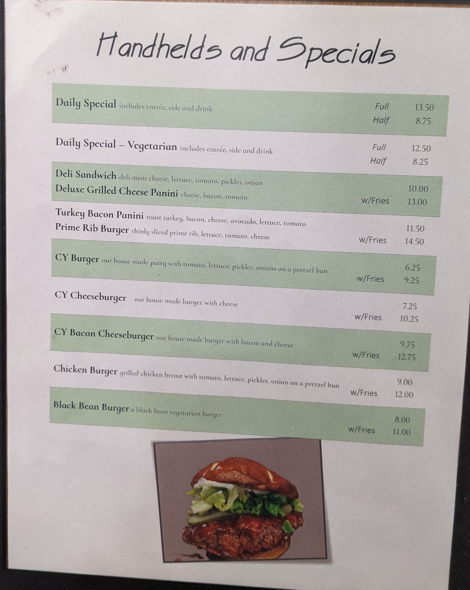 Courtyard Cafe Menu