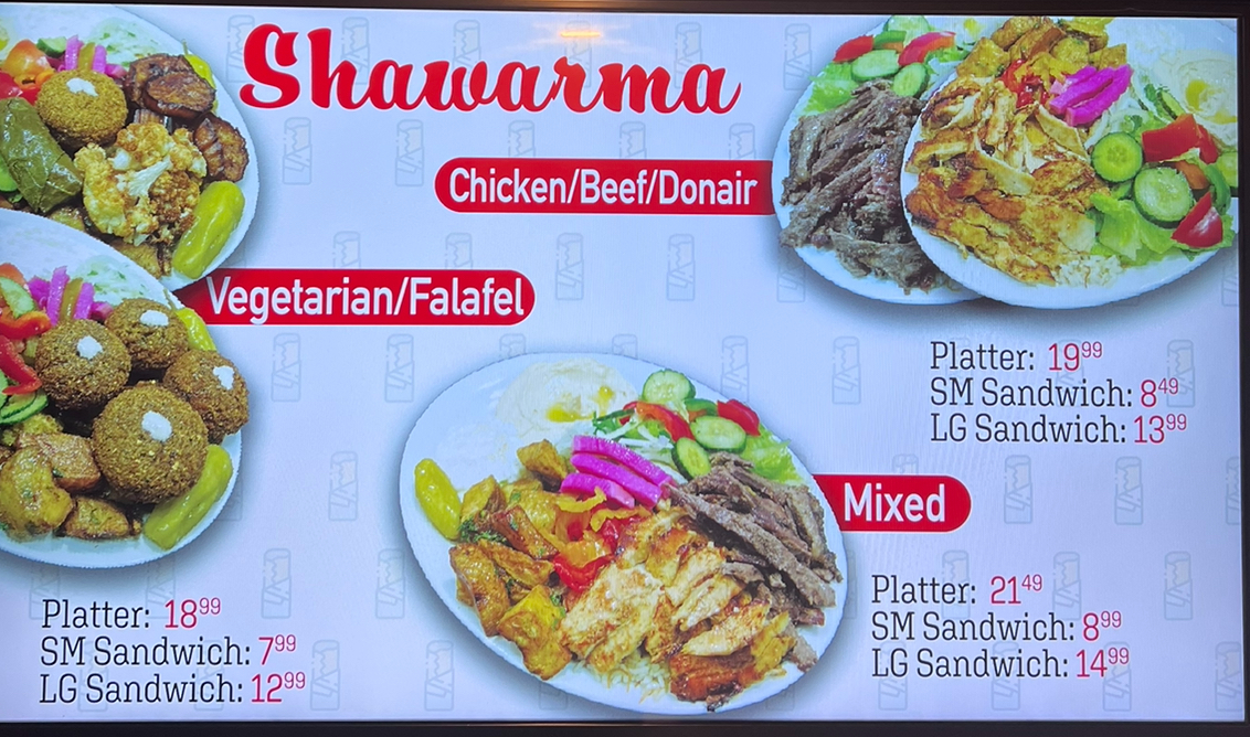 Shawarma Maestro Menu