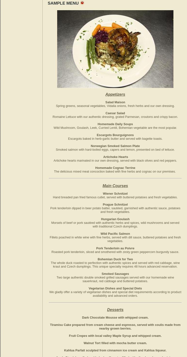 Copper Kettle Restaurant Menu