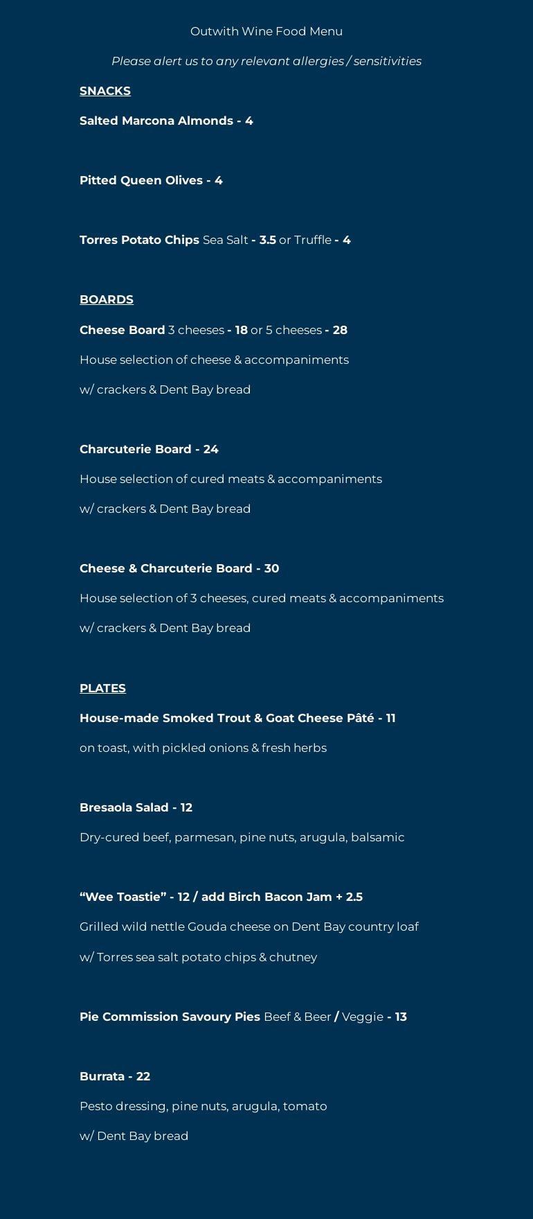 Outwith Wine 41 James St, Parry Sound