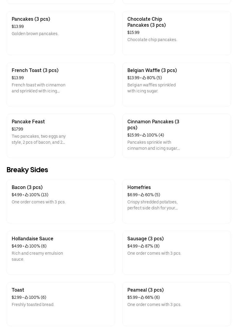 North End Diner Menu