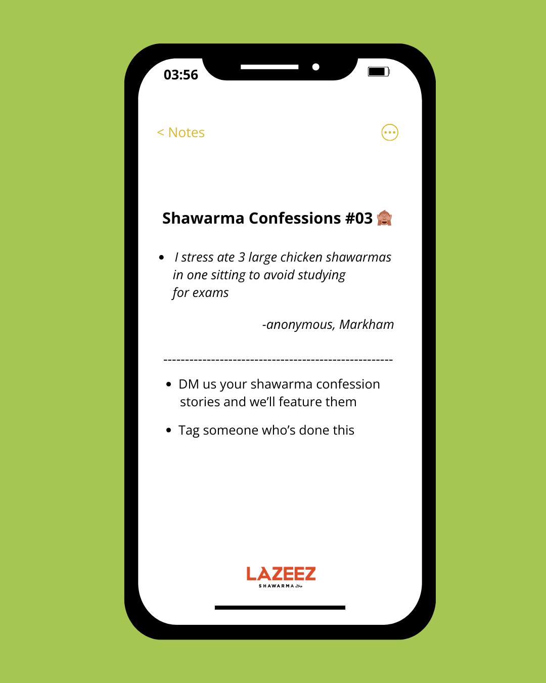 Lazeez Shawarma Menu