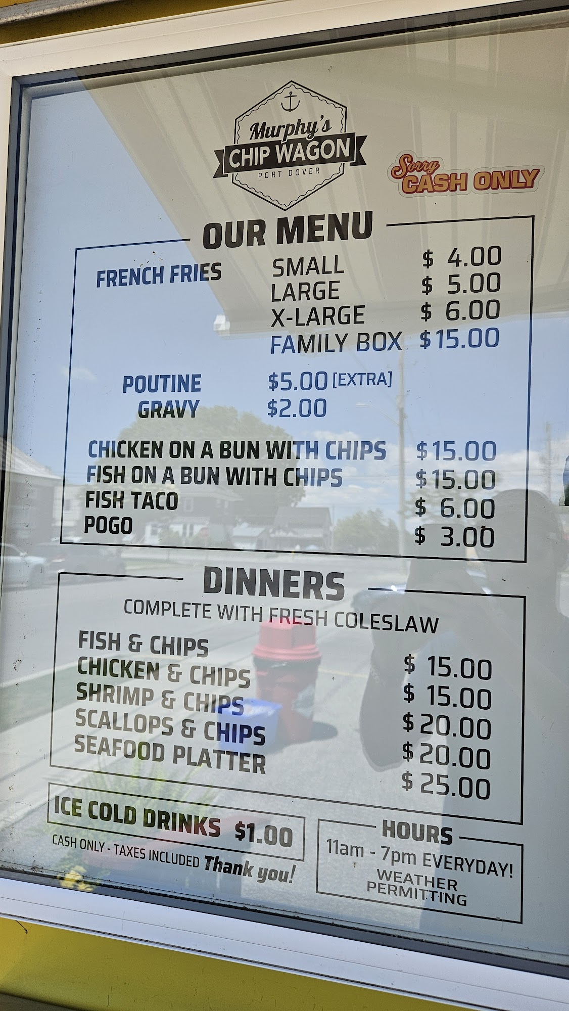 Murph's Chip Wagon Menu
