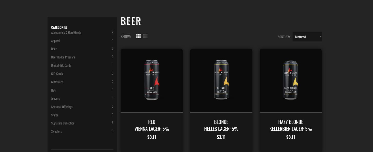 Old Flame Brewing Co. Menu