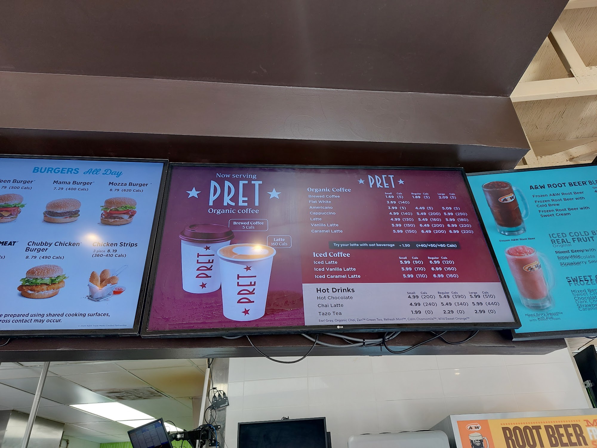 A&W Canada Menu