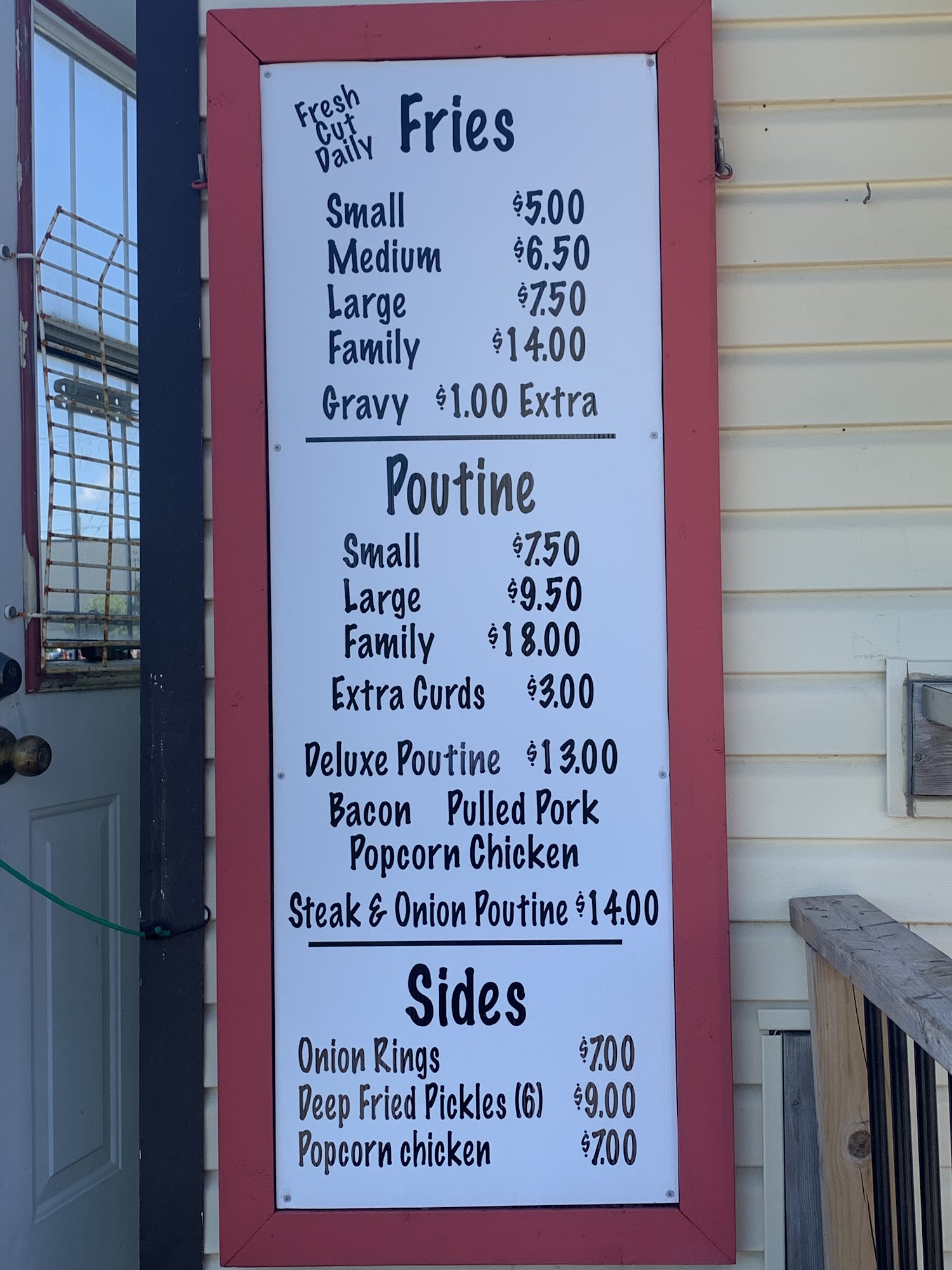 Tami's Taters Menu