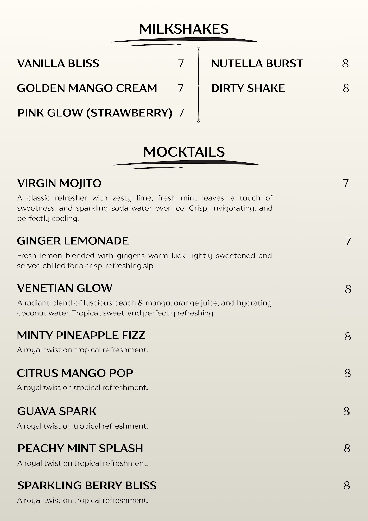 Sandras rolling kitchen Menu