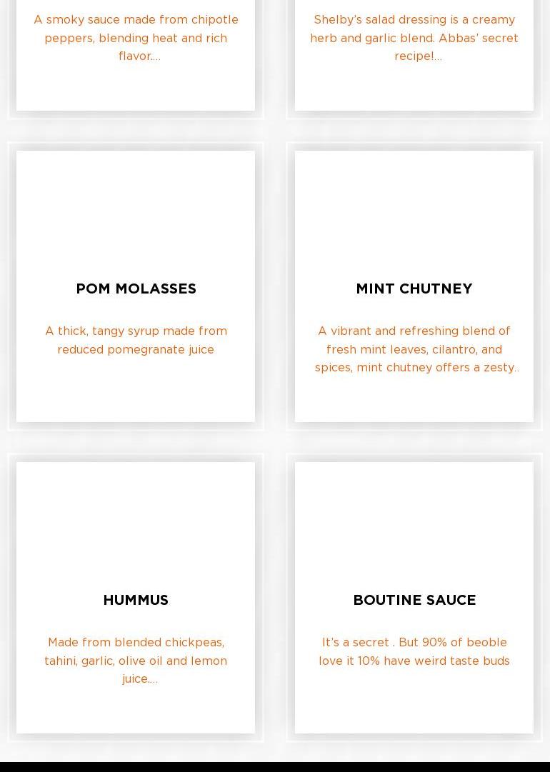 Shelby's Legendary Shawarma - Sarnia Menu