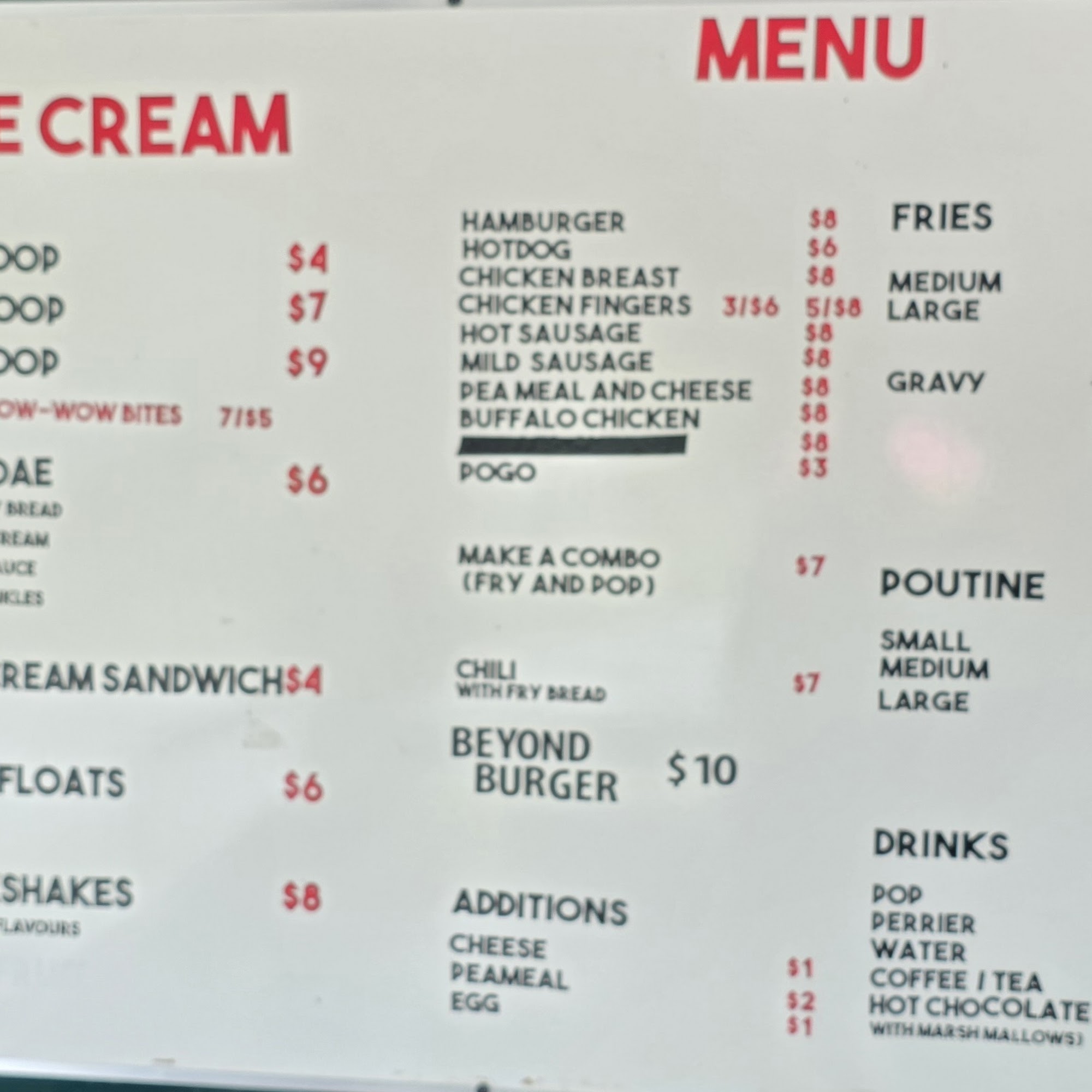 Alvin’s Food Wagon Menu
