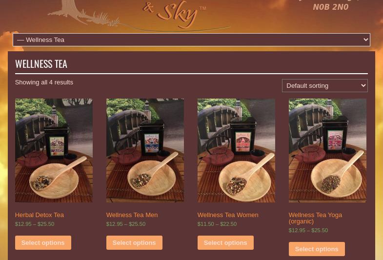 Tea, Earth & Sky Menu