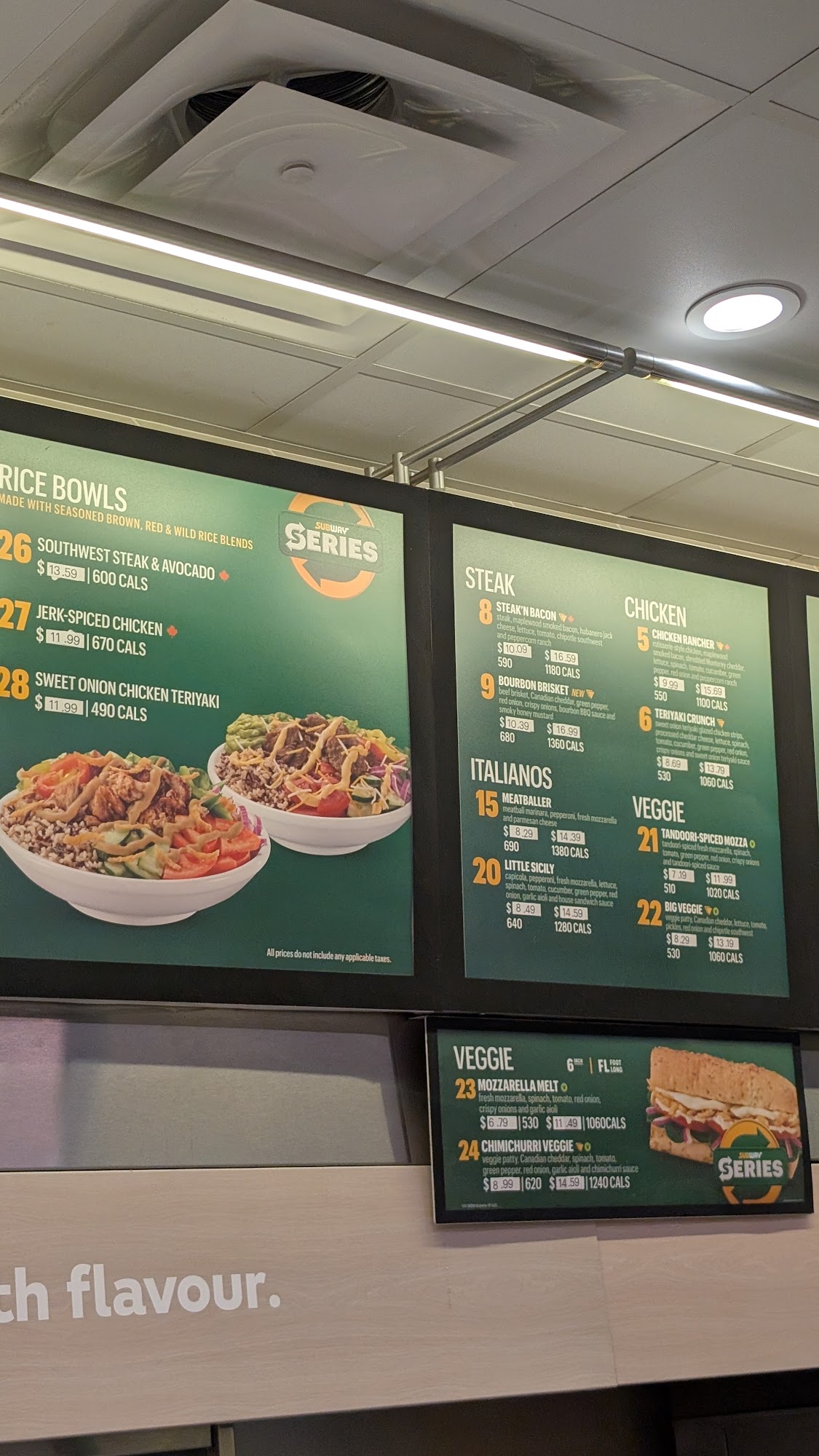 Subway Menu