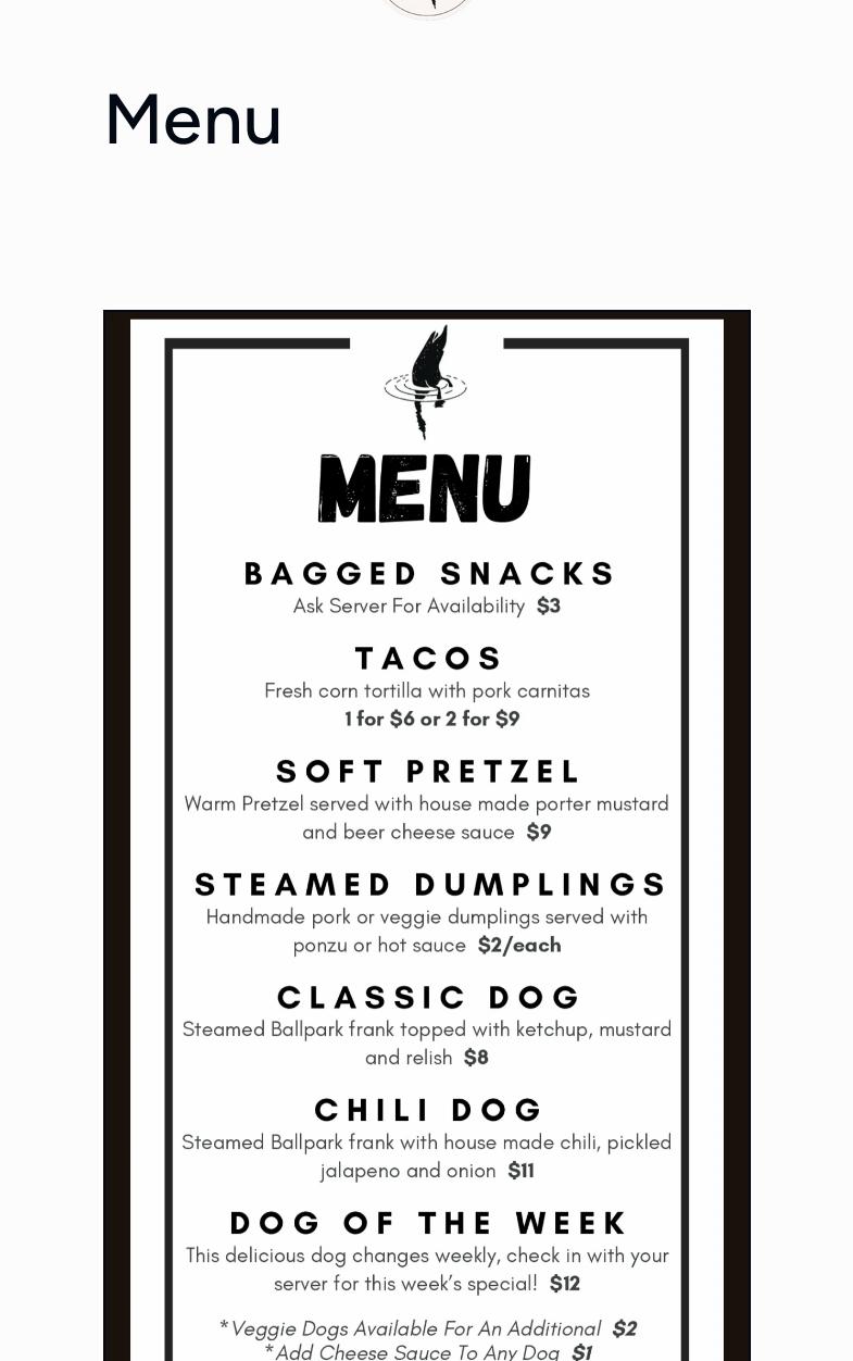 Black Swan Brewing Co. Menu