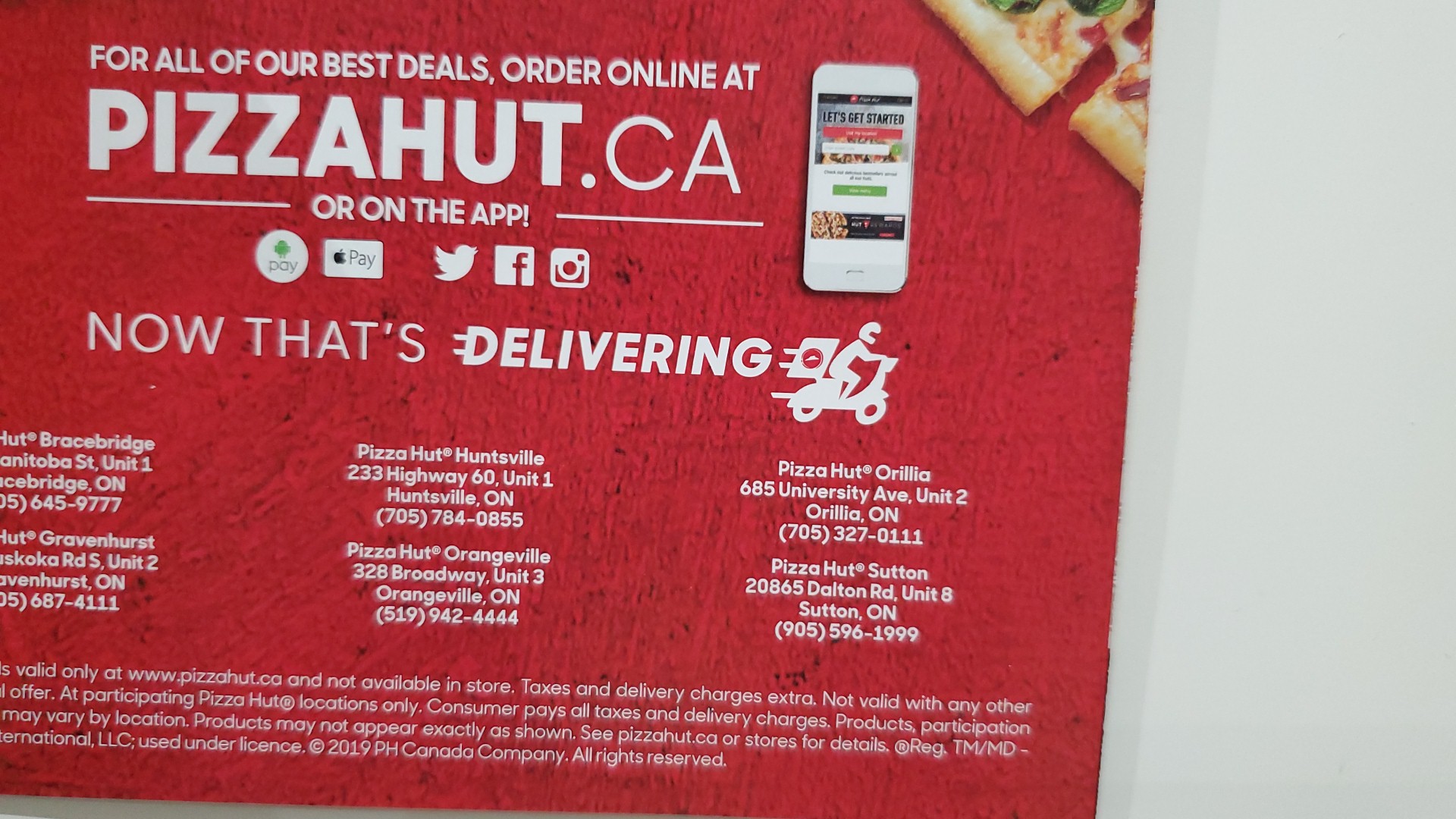 Pizza Hut Sutton Menu