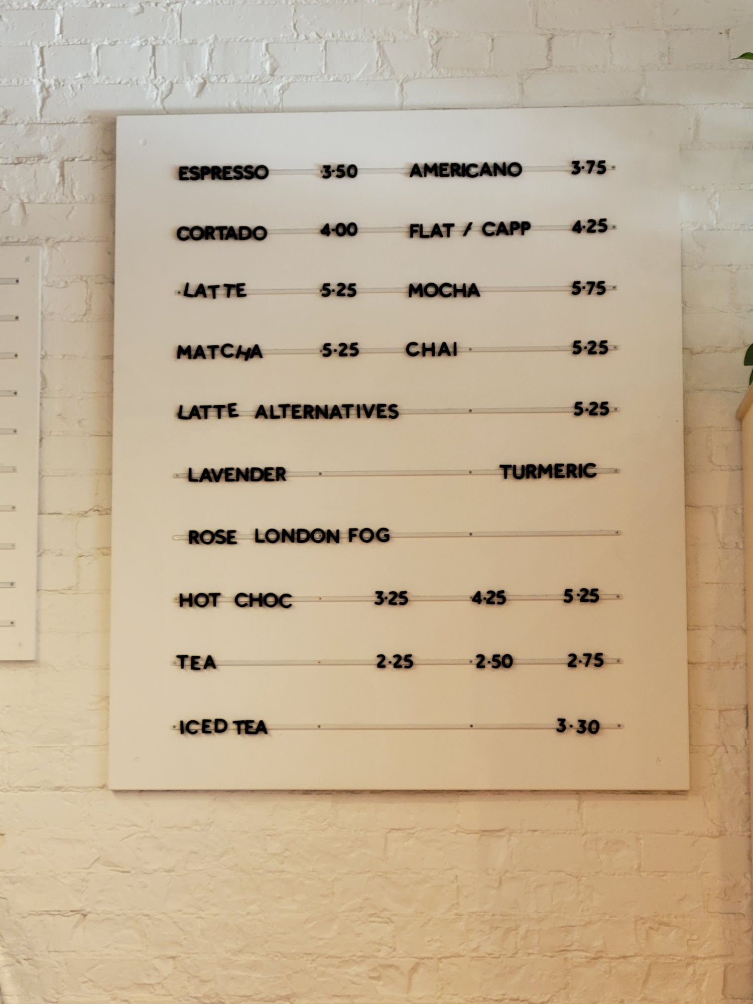 Good Grief Coffee Roasters Menu