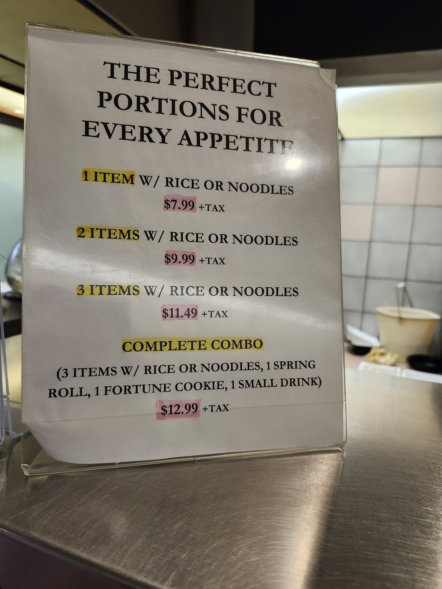 King’s Wok House Menu