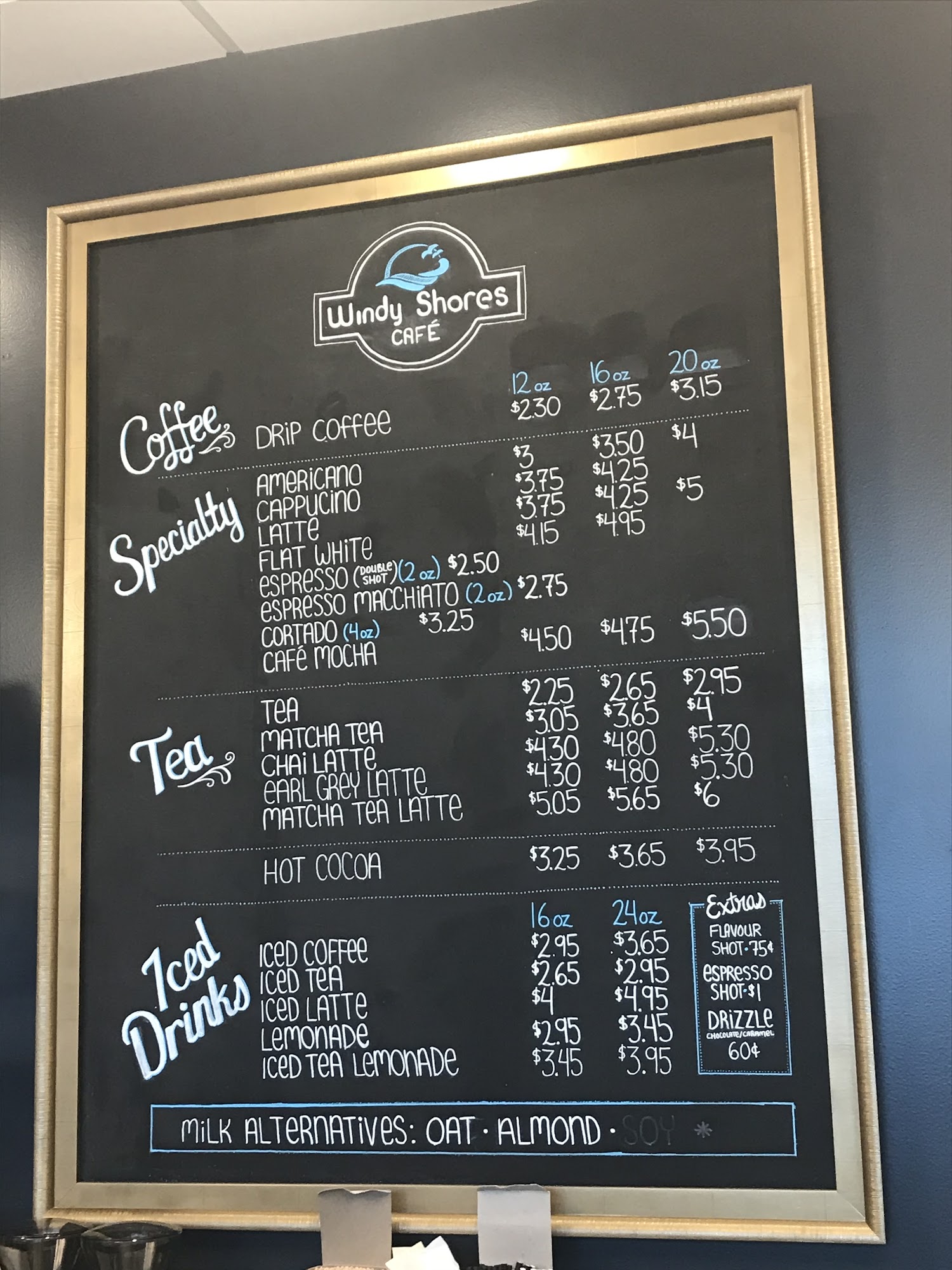Windy Shores Cafe Menu