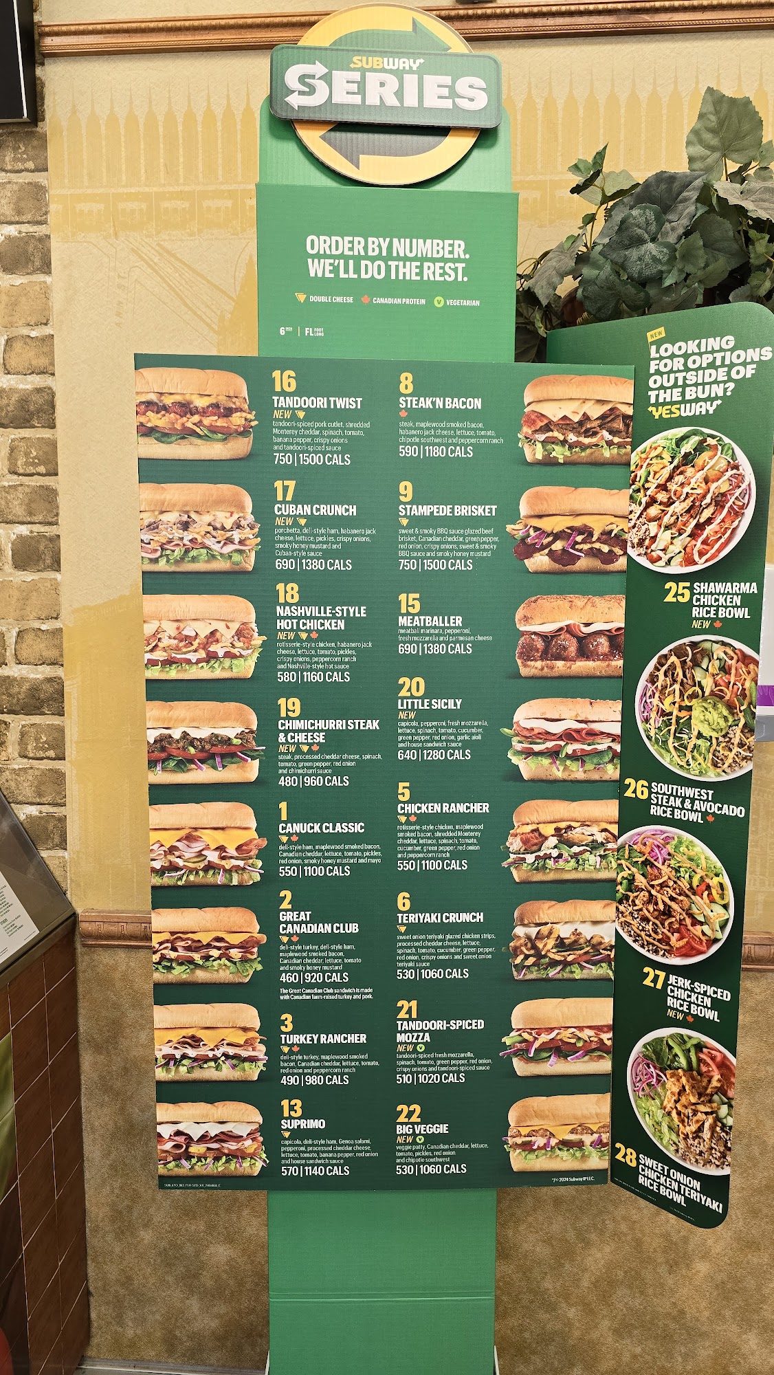 Subway Menu