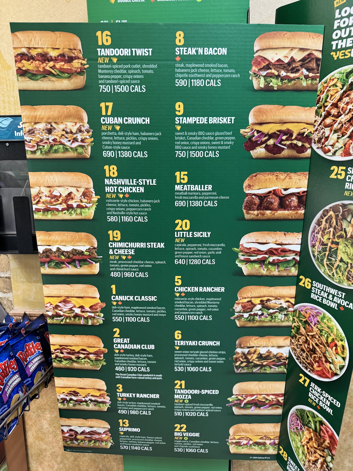 Subway Menu