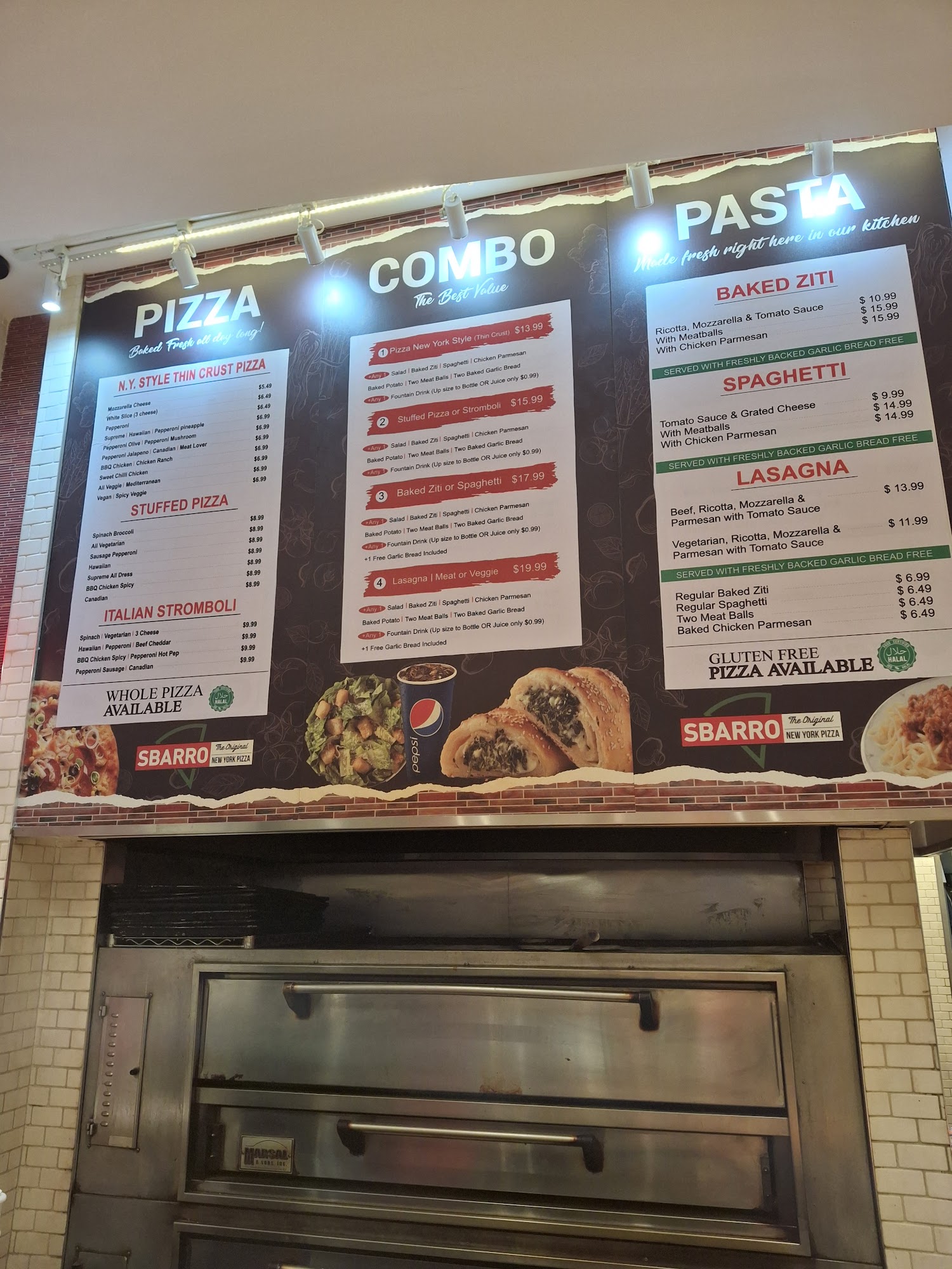 Sbarro Menu