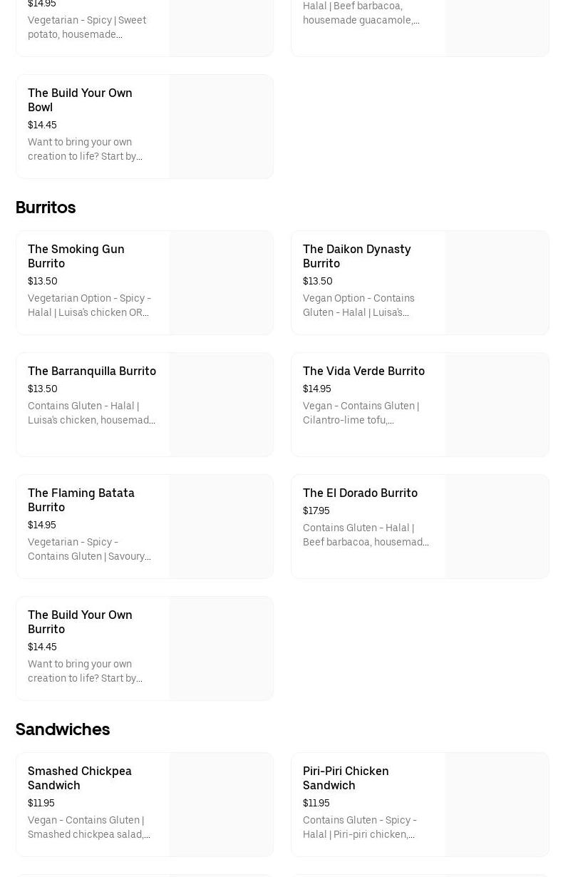 Luisa's Burritos & Bowls Menu