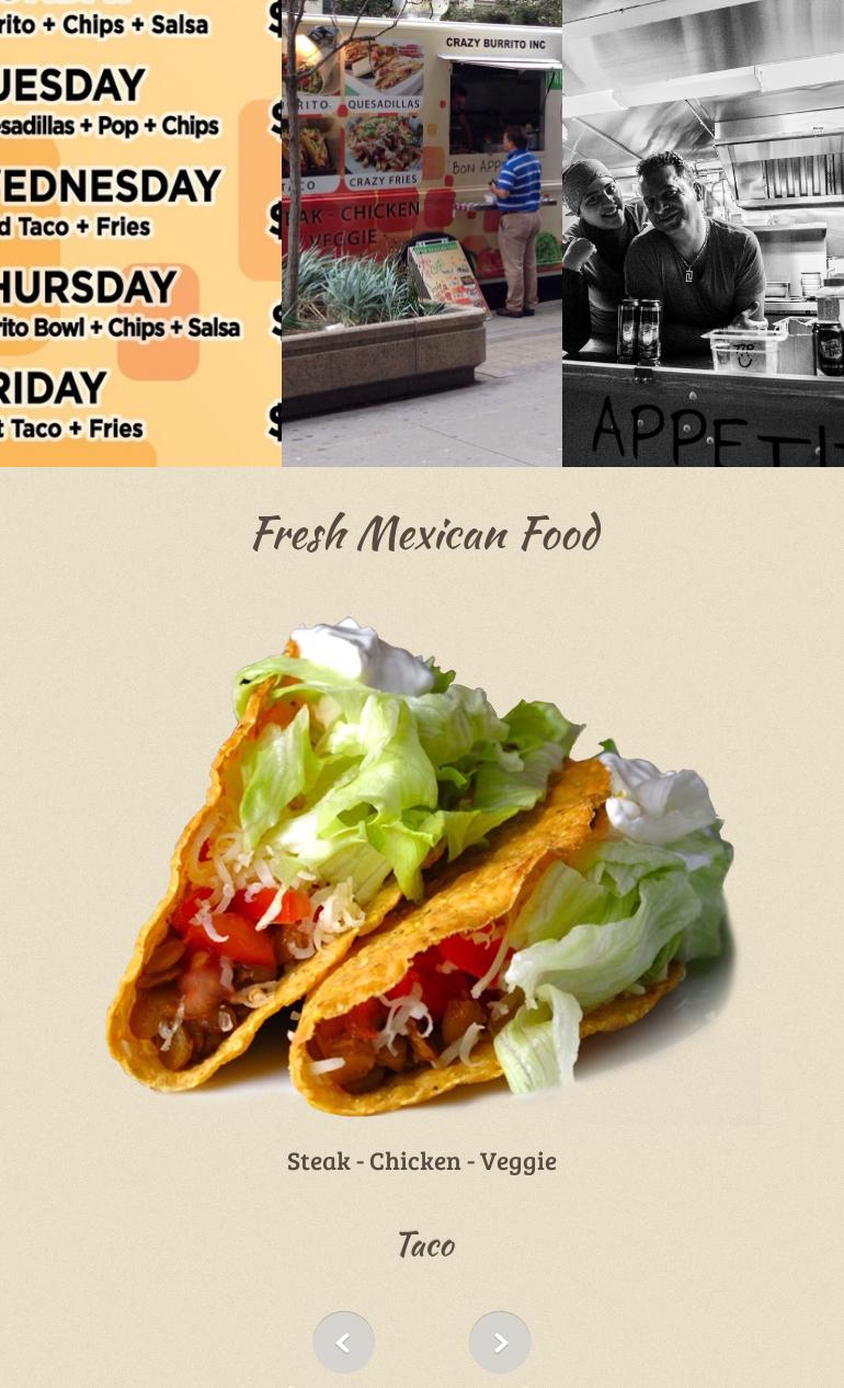 Crazy Burrito Menu