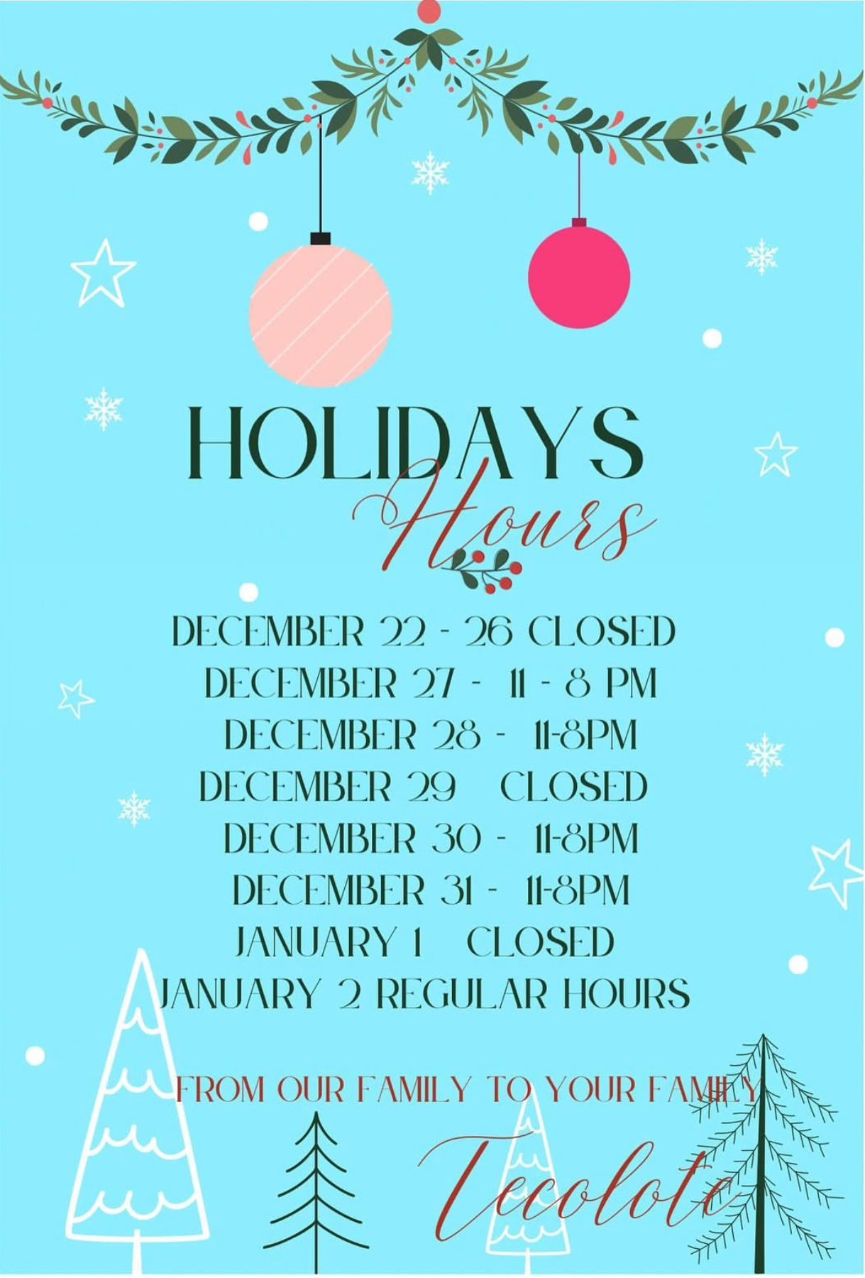 Tecolote Mexican Cuisine Menu