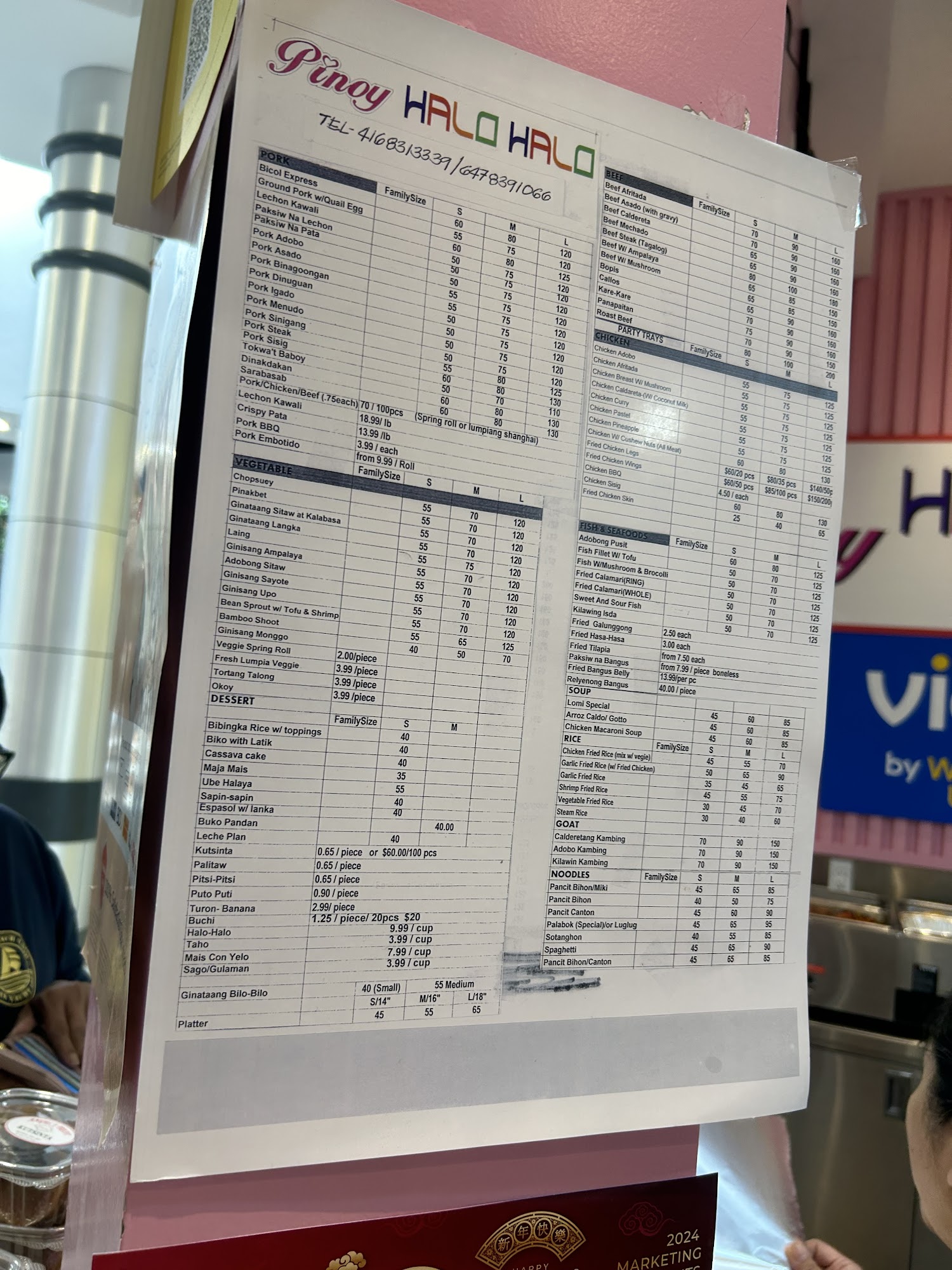 Pinoy Halo Halo Menu