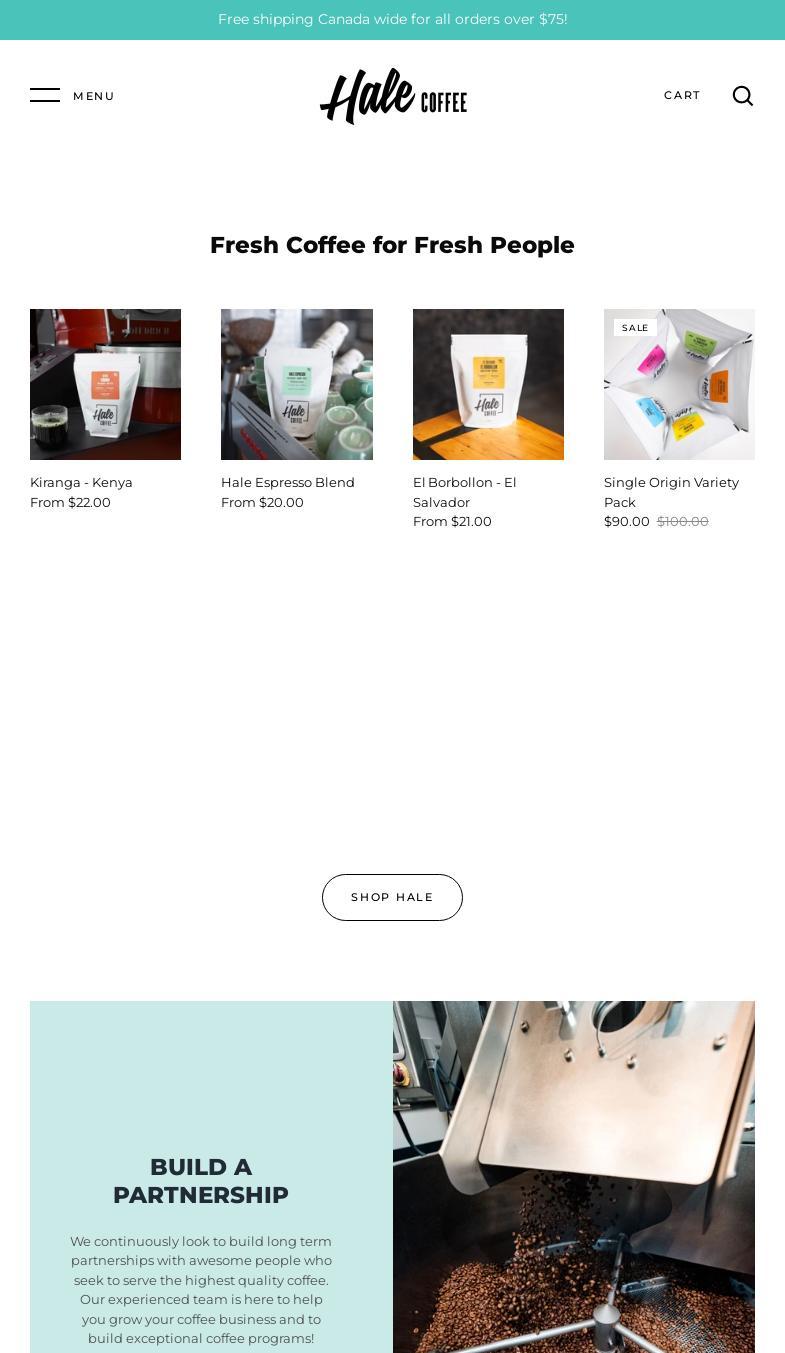 Hale Coffee Company Menu