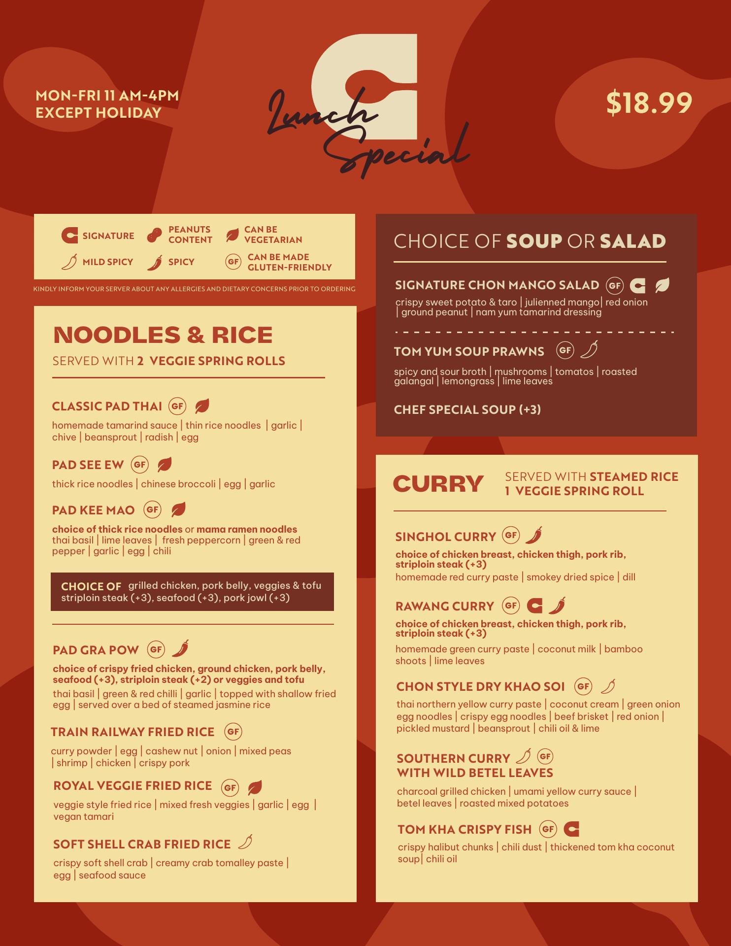 Pii Nong Thai Yonge - Eatery & Experience Menu
