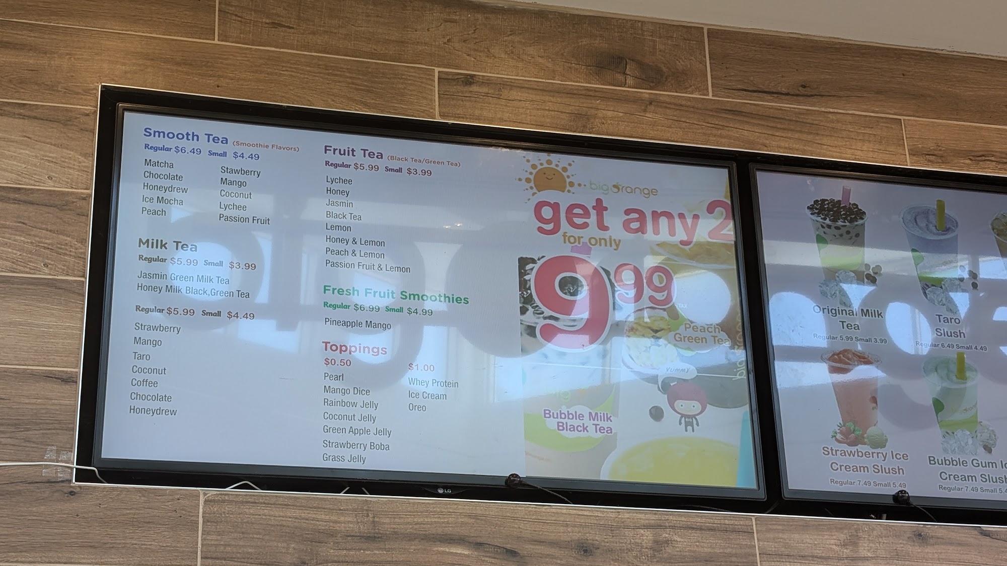 Big Orange Menu