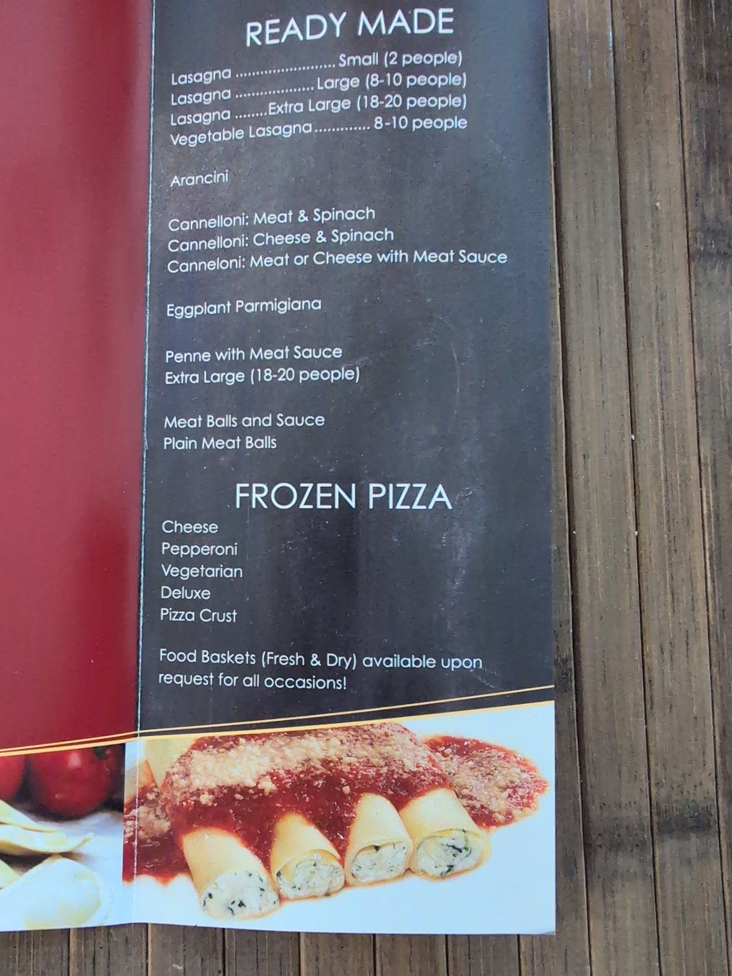 Cara Pasta by Windsor Ravioli Menu