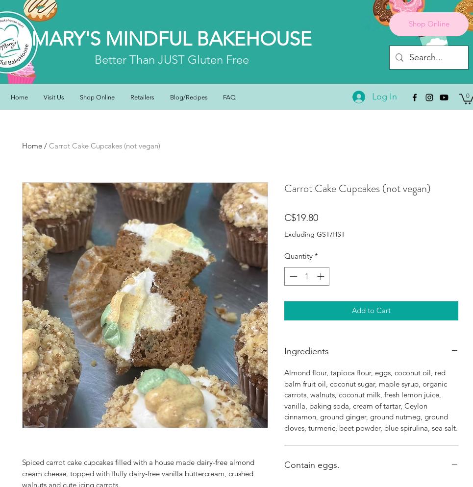 Mary's Mindful BakeHouse Ltd. Menu