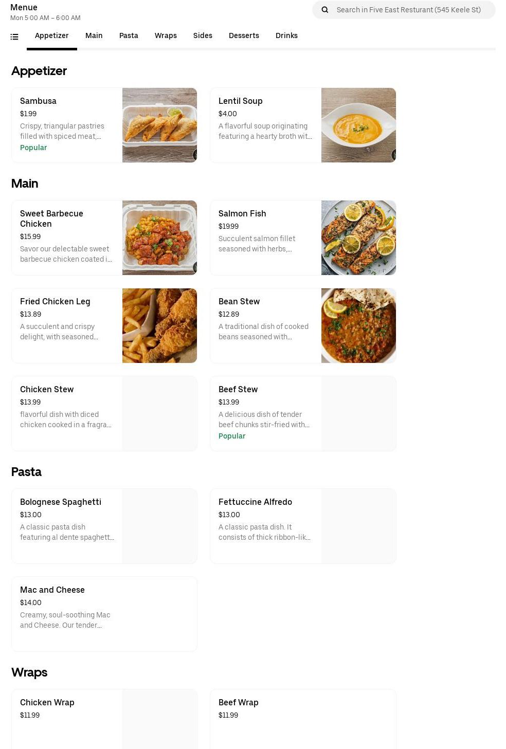 Junction Food Co. Menu