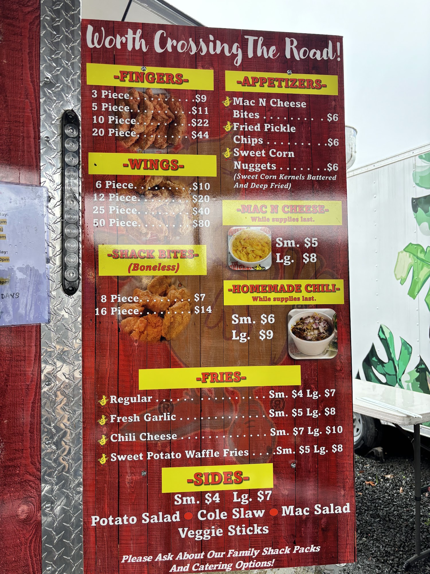 The Chicken Shack at The Barn Menu